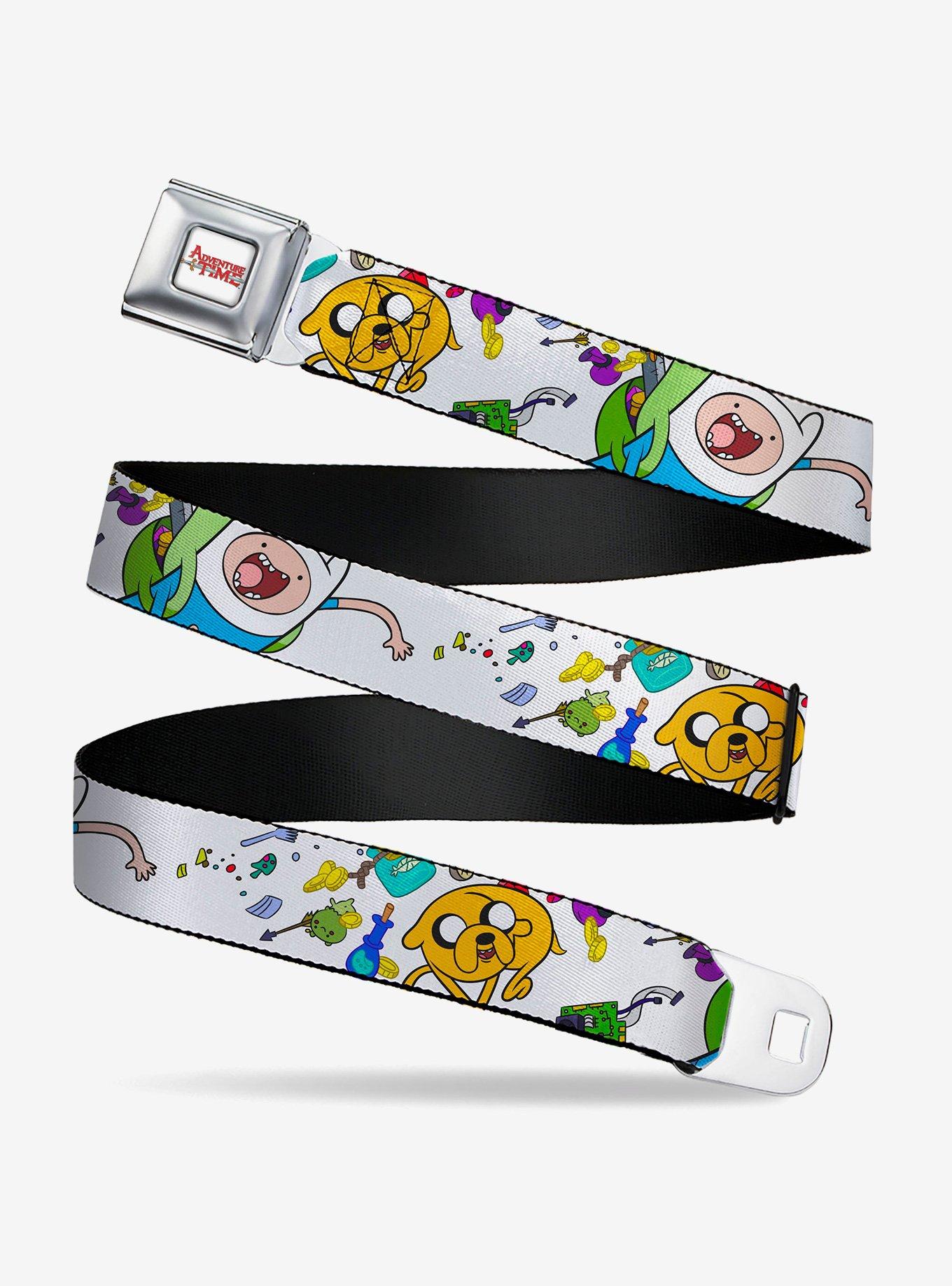 Adventure Time Jake and Finn Open Pack Pose Youth Seatbelt Buckle Belt