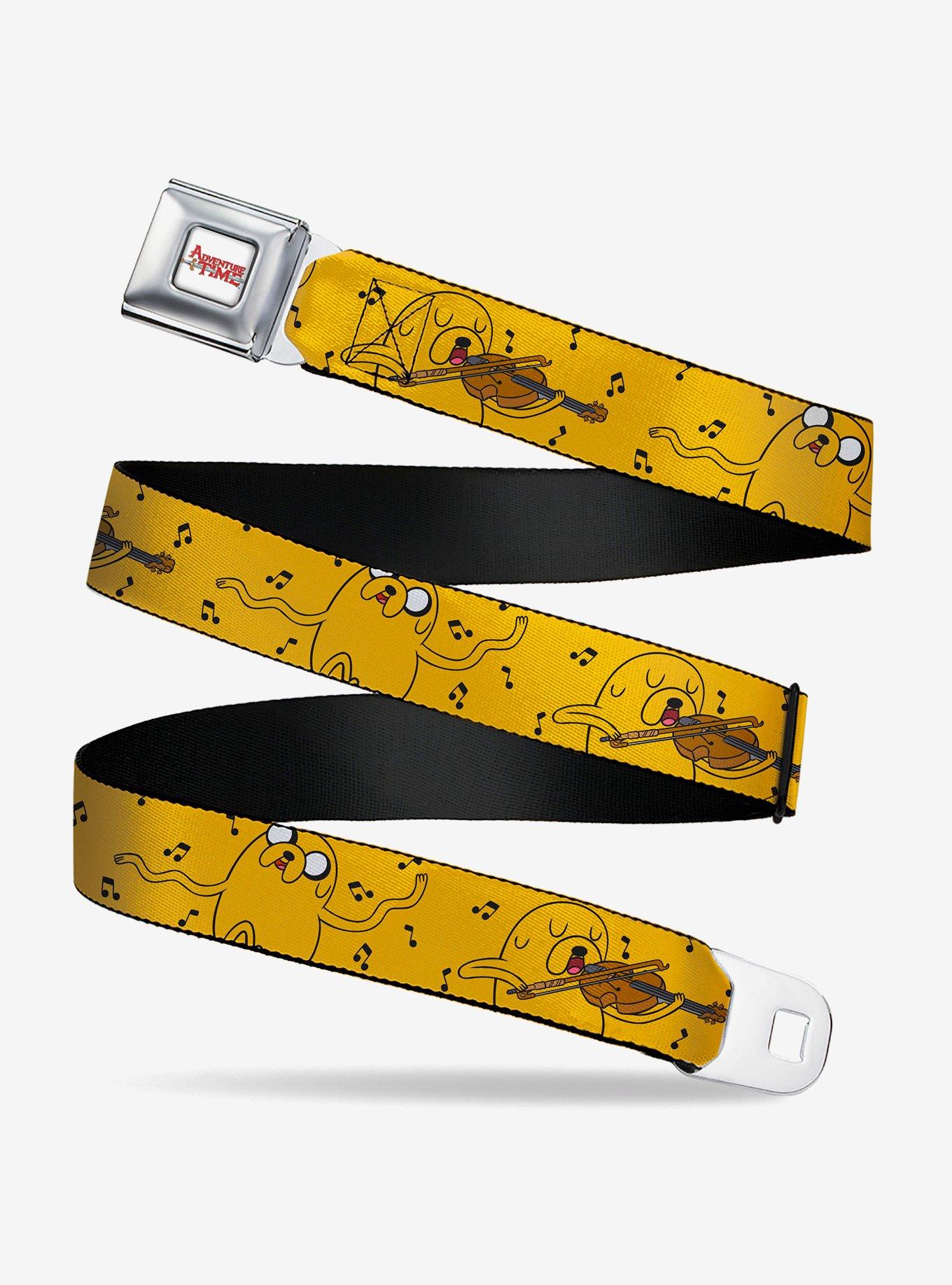 Adventure Time Jake Dancing and Violin Poses Youth Seatbelt Buckle Belt