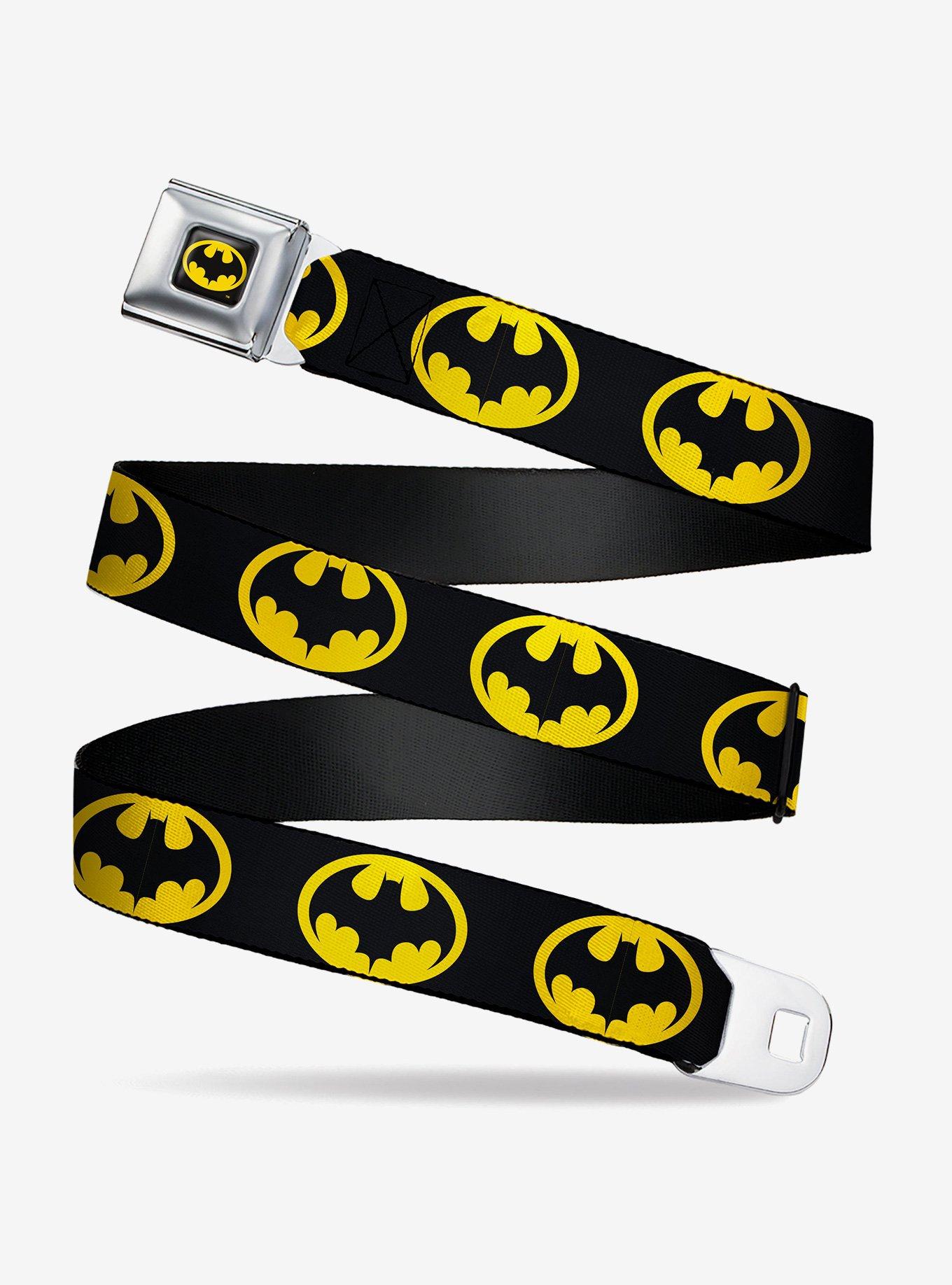DC Comics Batman 1989 Logo Black Youth Seatbelt Buckle Belt