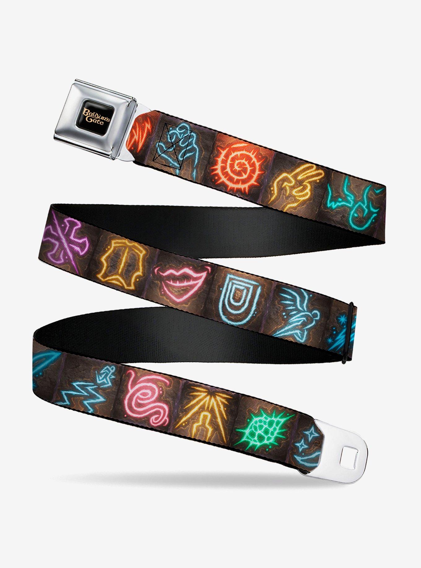 Baldur's Gate III Spells Icon Blocks Multi Youth Seatbelt Buckle Belt