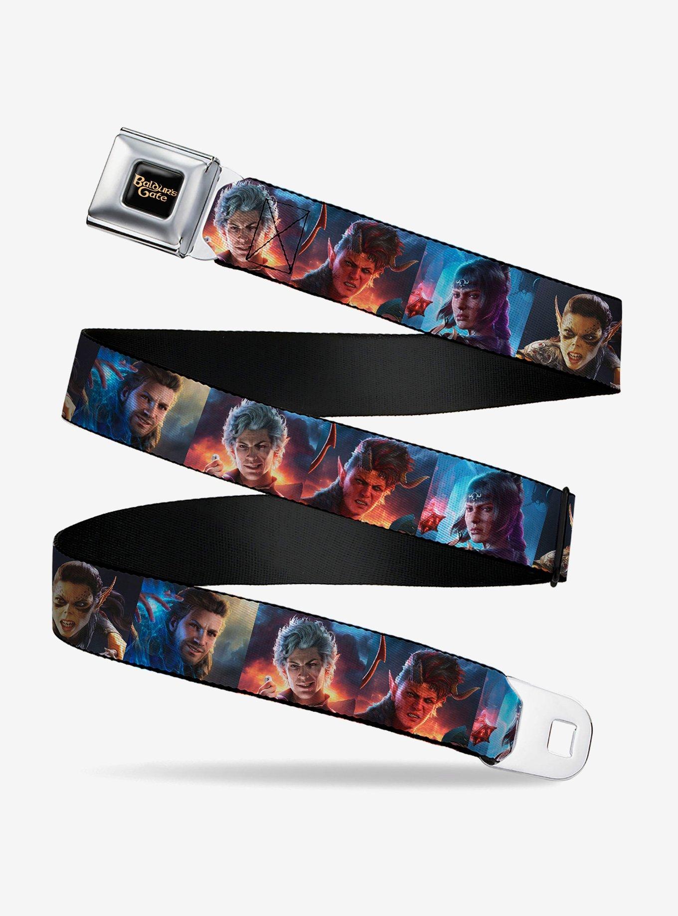 Baldur's Gate III Five Character Pose Blocks Youth Seatbelt Buckle Belt, , hi-res