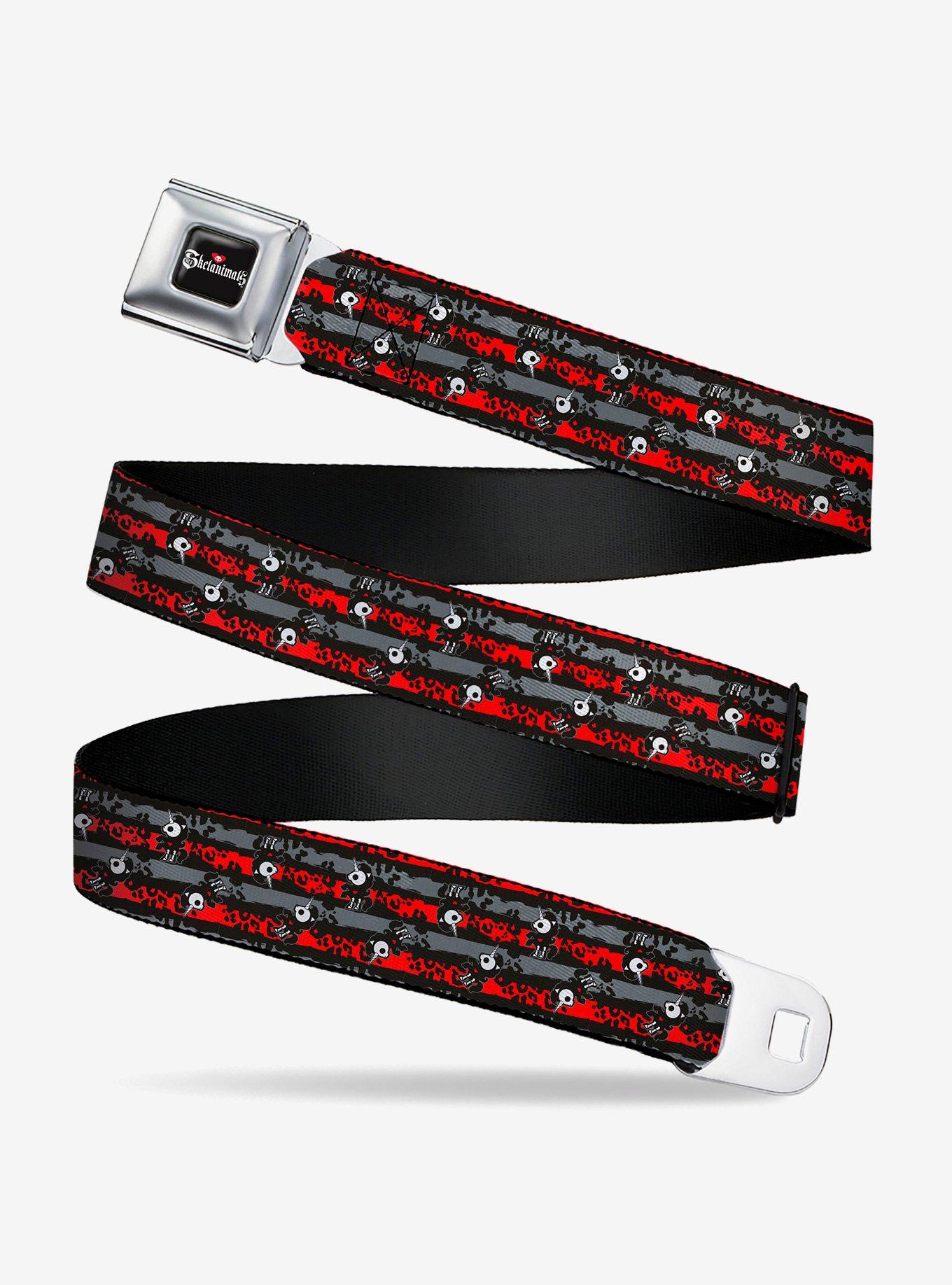 Skelanimals Bonita the Unicorn Poses Stripe Youth Seatbelt Buckle Belt