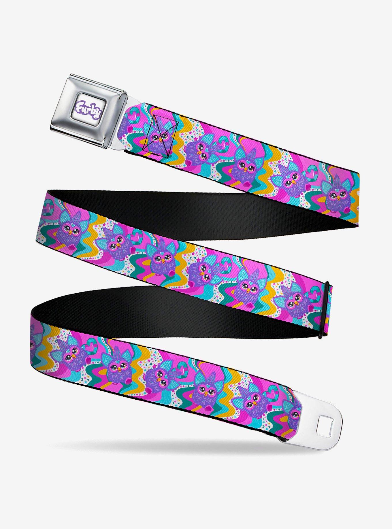 Furby Dancing Pose Collage Multi Youth Seatbelt Buckle Belt