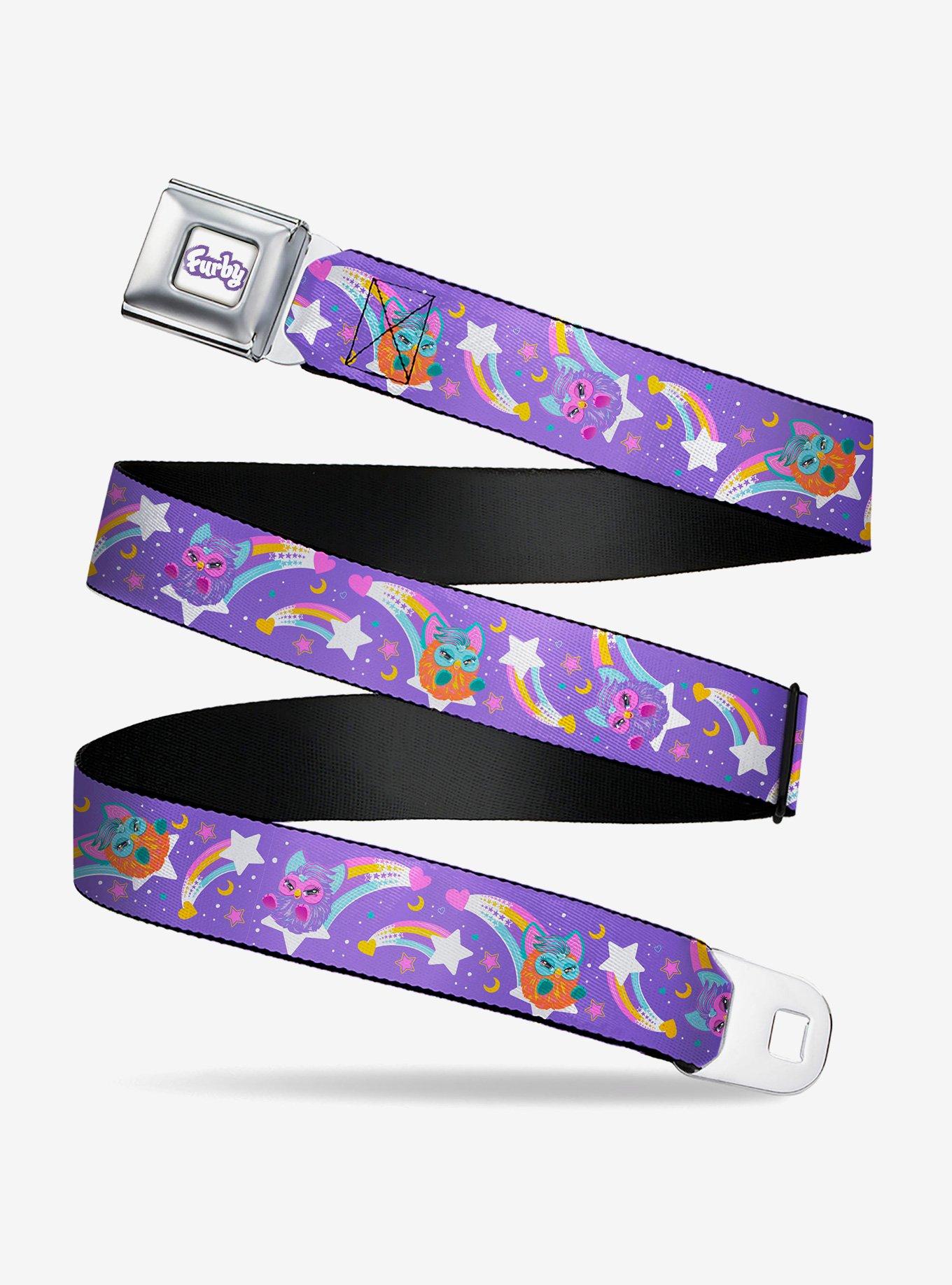 Furby and Jumping Rainbow Slide Multi Youth Seatbelt Buckle Belt, , hi-res