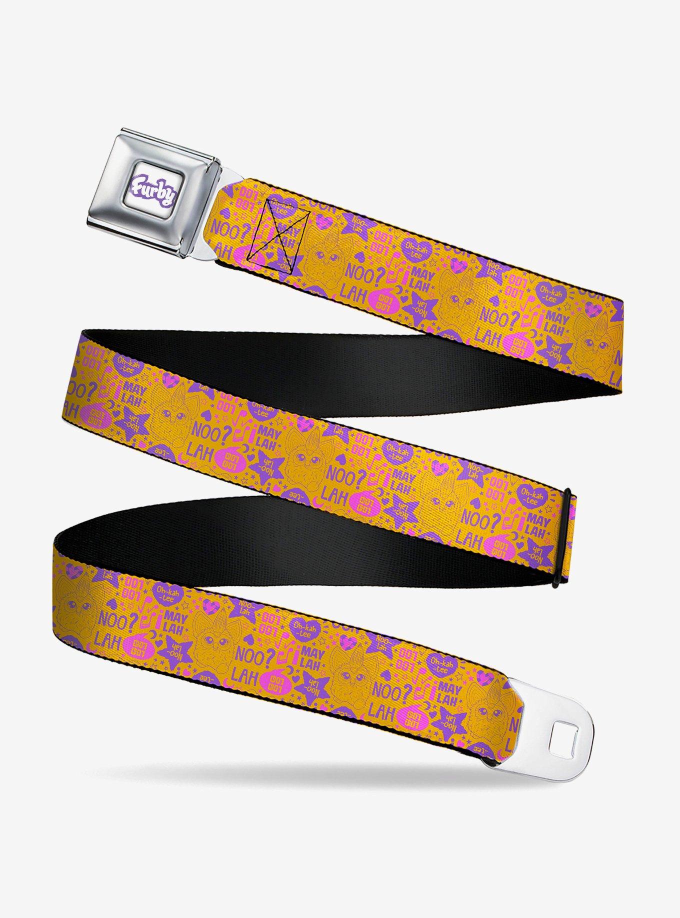Furby Furbish Phrases and Icons Youth Seatbelt Buckle Belt