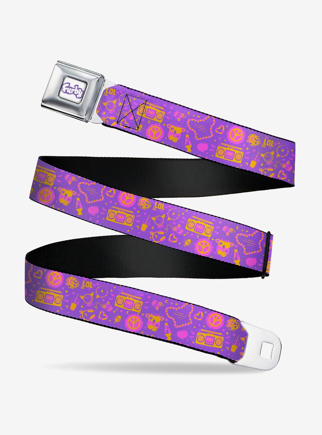 Furby Icons Collage Youth Seatbelt Buckle Belt