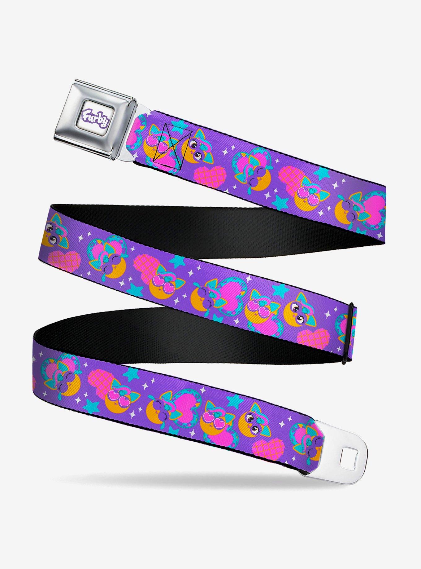Furby Furbmojis and Icons Collage Youth Seatbelt Buckle Belt, , hi-res