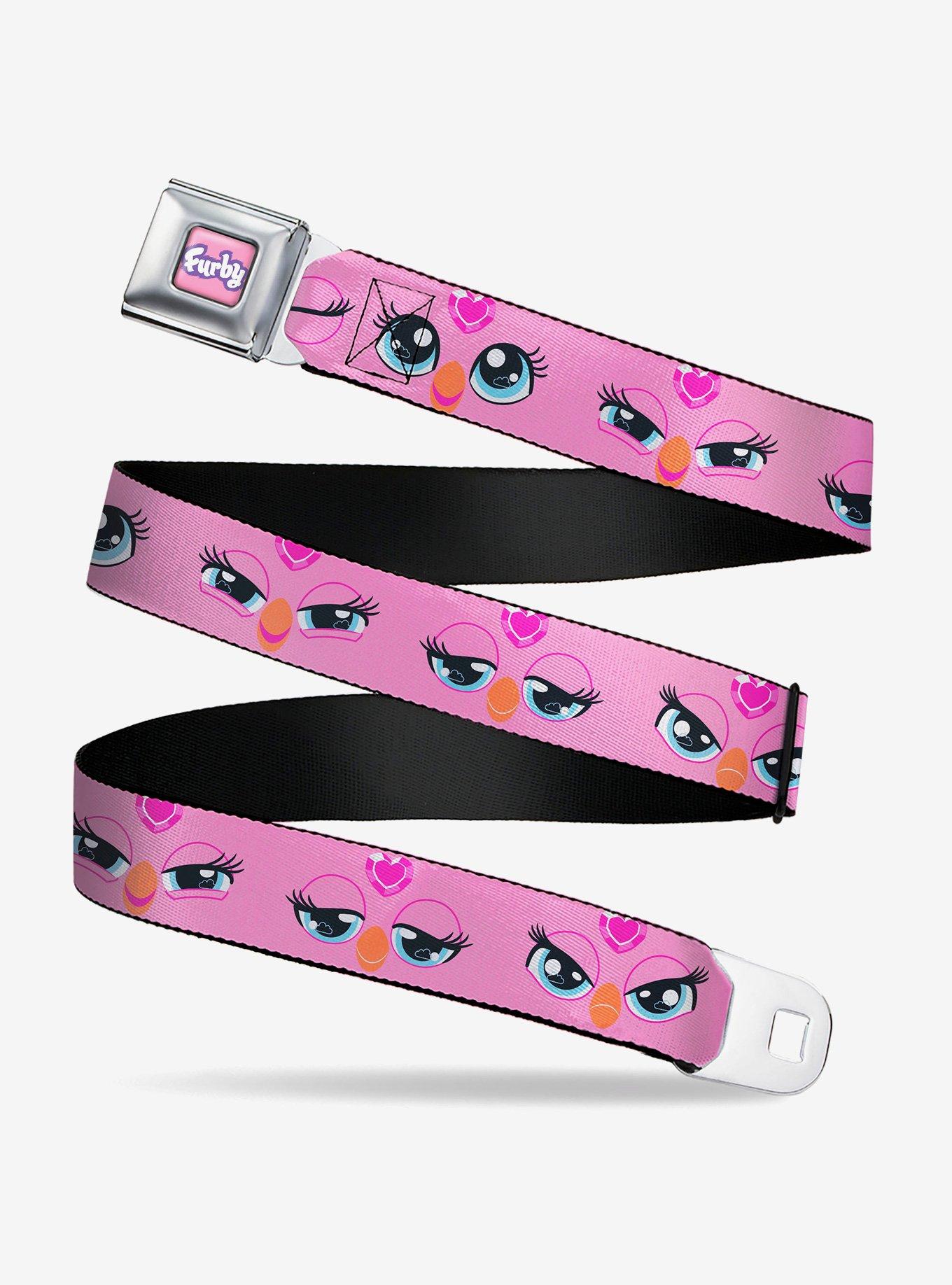 Furby Eye Expressions Close Up Pink Youth Seatbelt Buckle Belt, , hi-res