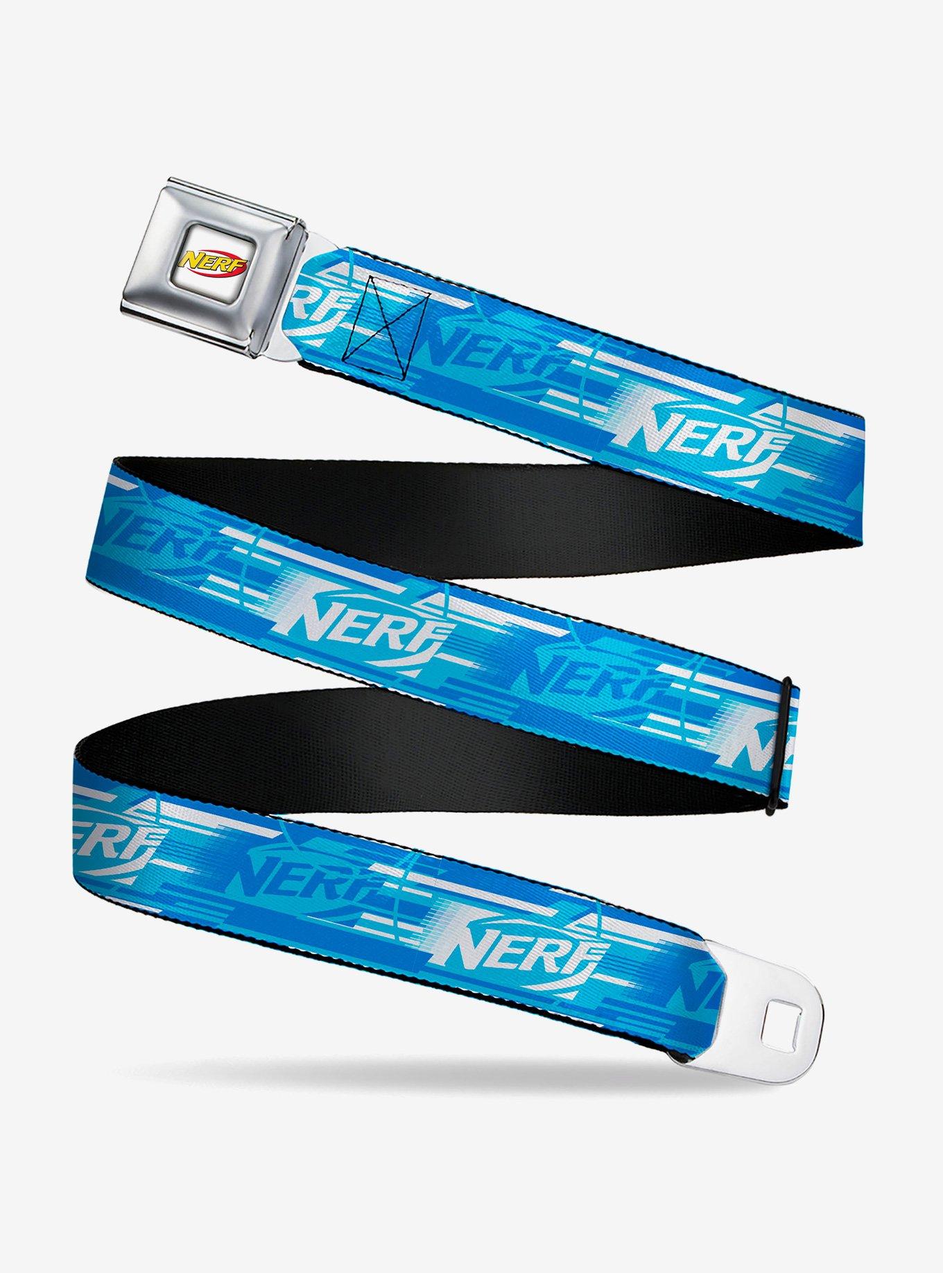 Nerf Logo Streaks White Youth Seatbelt Buckle Belt, , hi-res