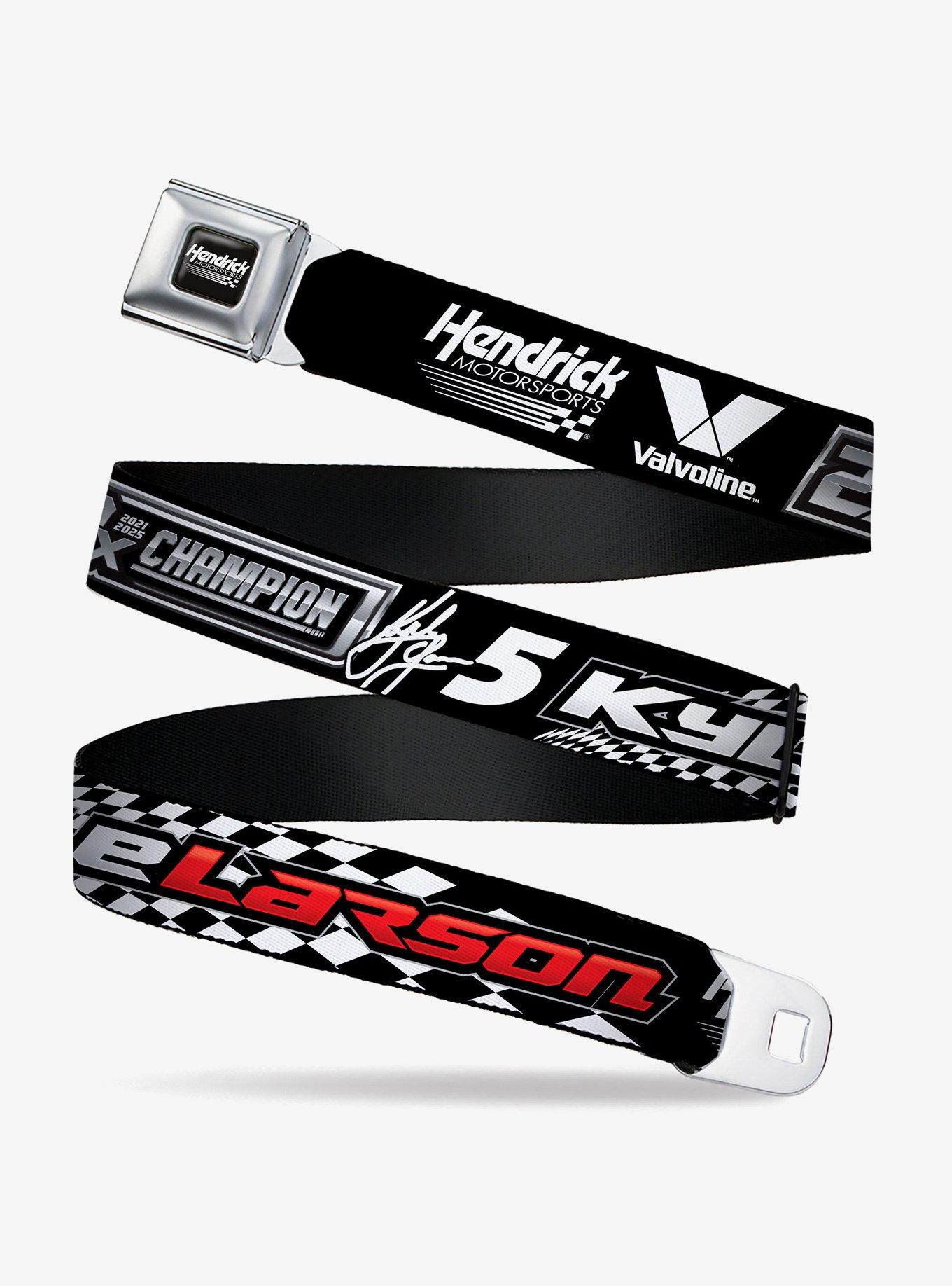 Hendrick Motorsports Kyle Larson 2X Championship Checkers Youth Seatbelt Buckle Belt, , hi-res