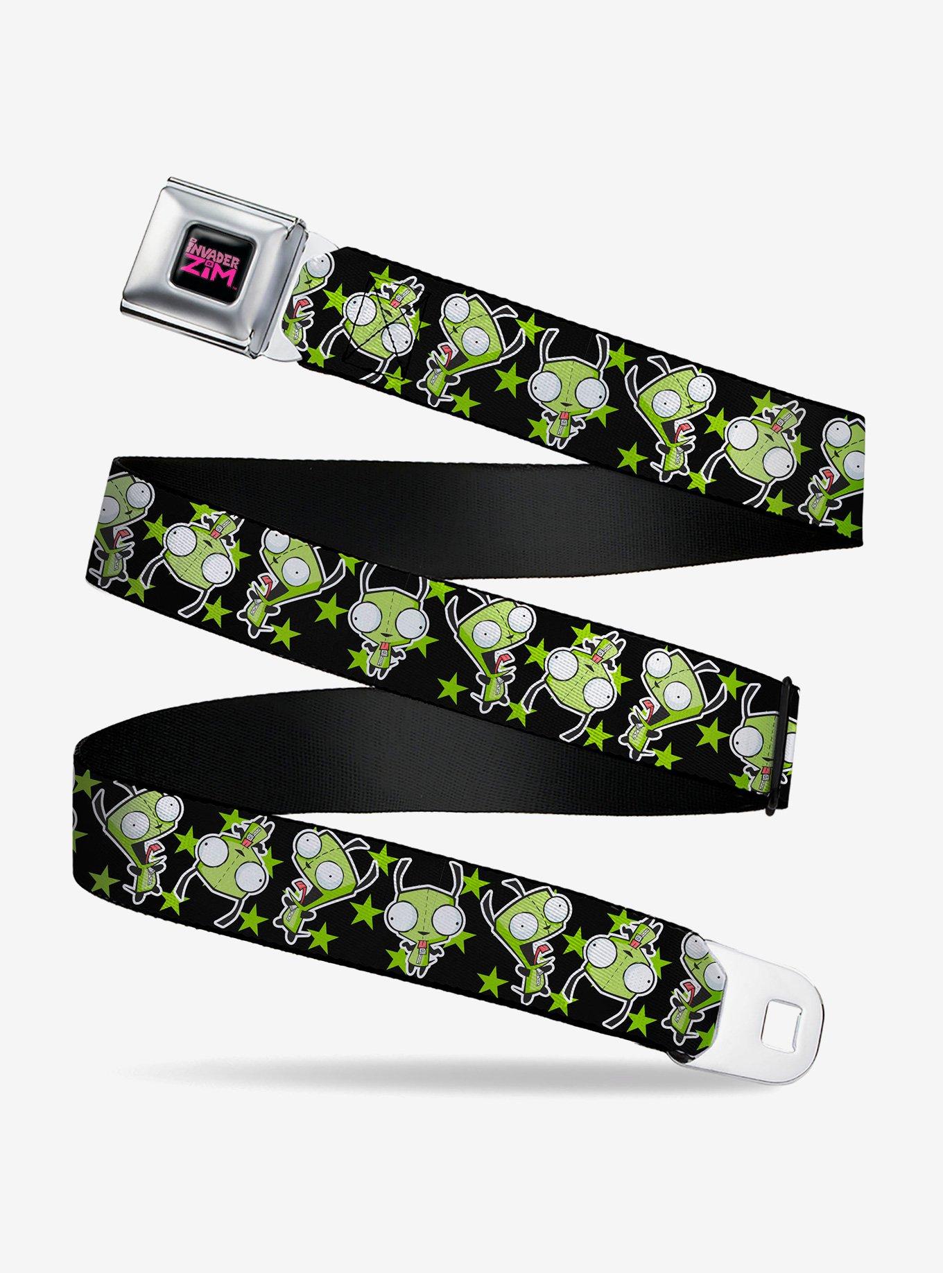 Invader Zim GIR Poses and Stars Black Youth Seatbelt Buckle Belt, , hi-res