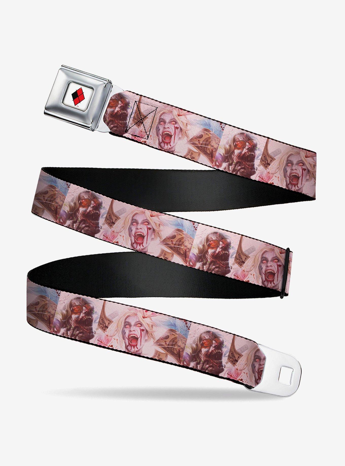 DC Comics Harley Quinn Variant Cover Pose Blocks Youth Seatbelt Buckle Belt