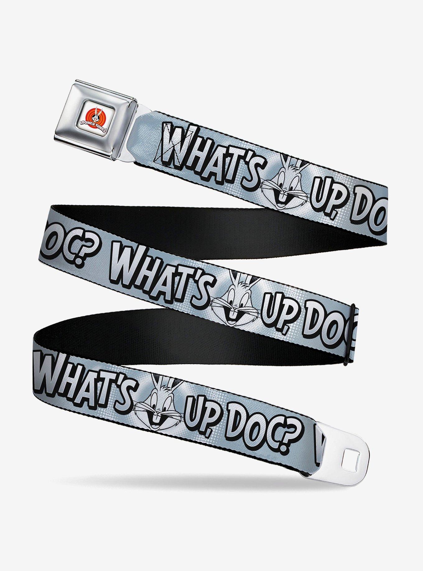 Looney Tunes Bugs Bunny What's Up Doc Pose and Text s Youth Seatbelt Buckle Belt