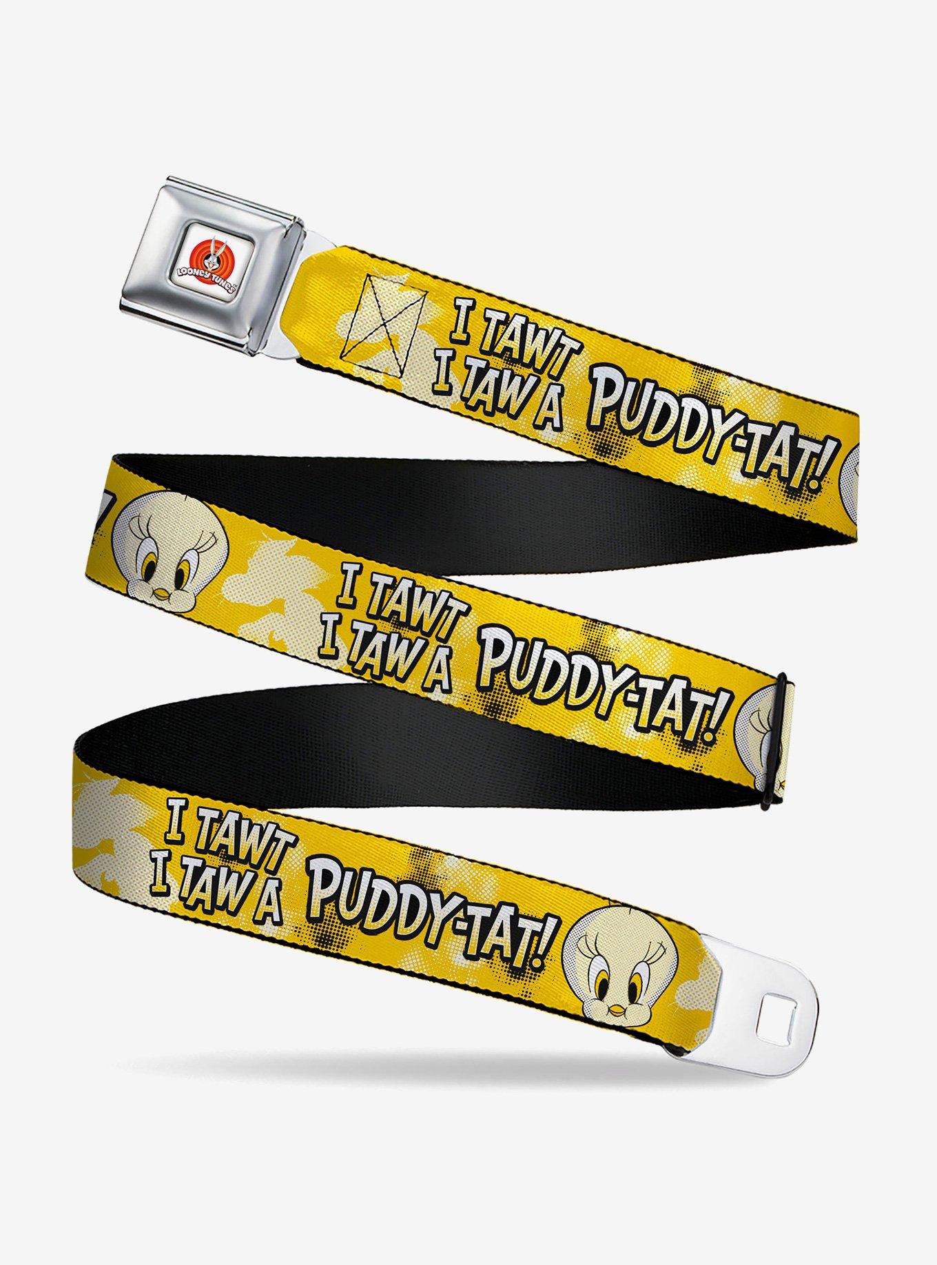 Looney Tunes Tweety Face I Tawt I Taw A Puddy Tat Youth Seatbelt Buckle Belt, , hi-res