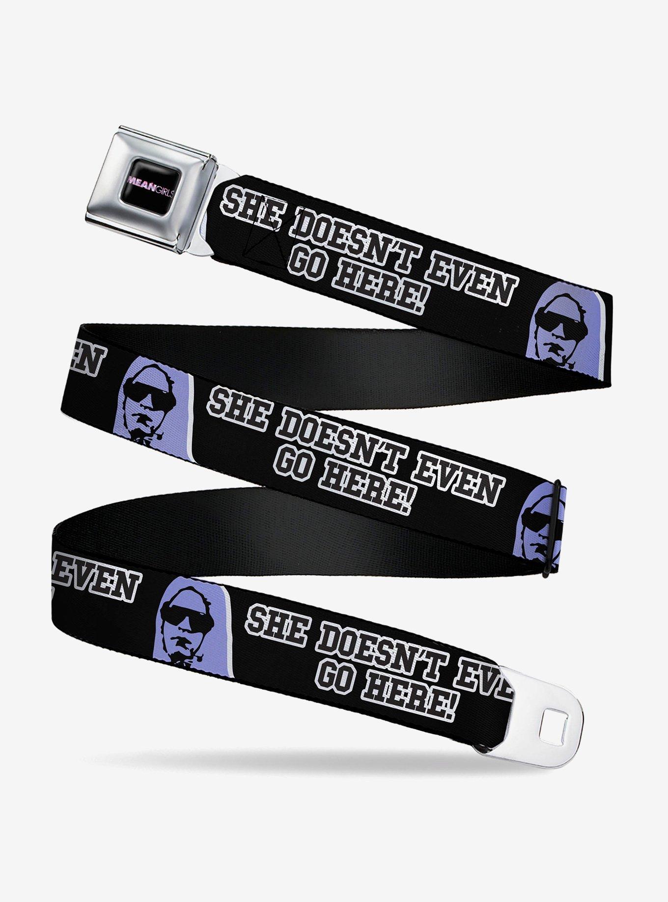 Mean Girls Damian She Doesn't Even Go Here Black Youth Seatbelt Buckle Belt, , hi-res