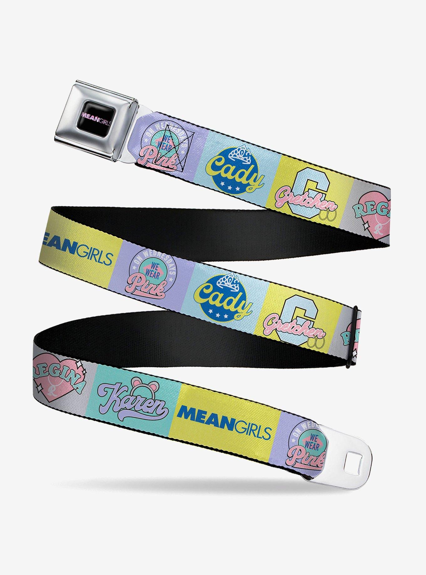 Mean Girls The Plastics Icon Blocks Multi Pastel Youth Seatbelt Buckle Belt