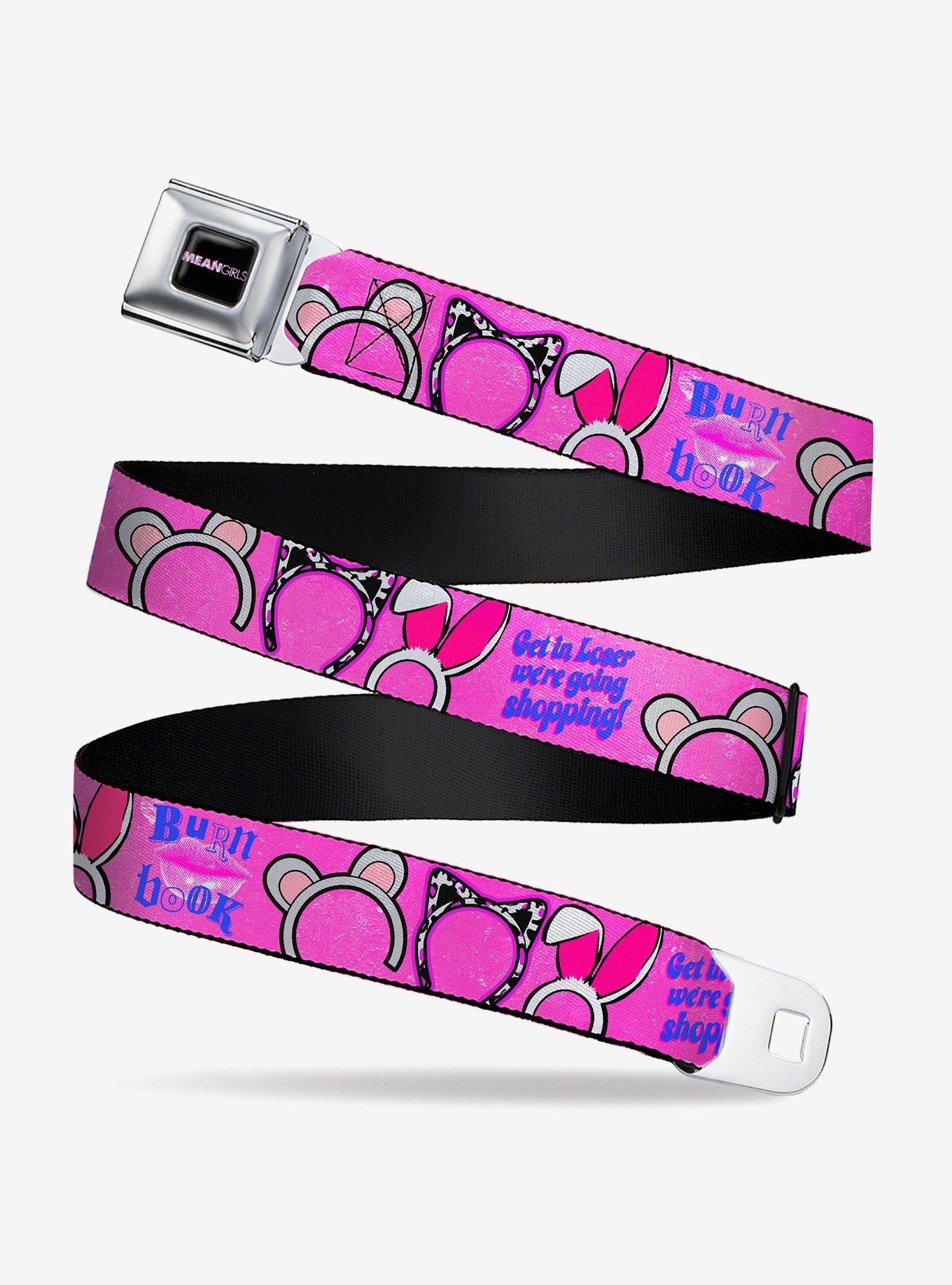 Mean Girls Quotes and Plastics Animal Ears Collage Youth Seatbelt Buckle Belt