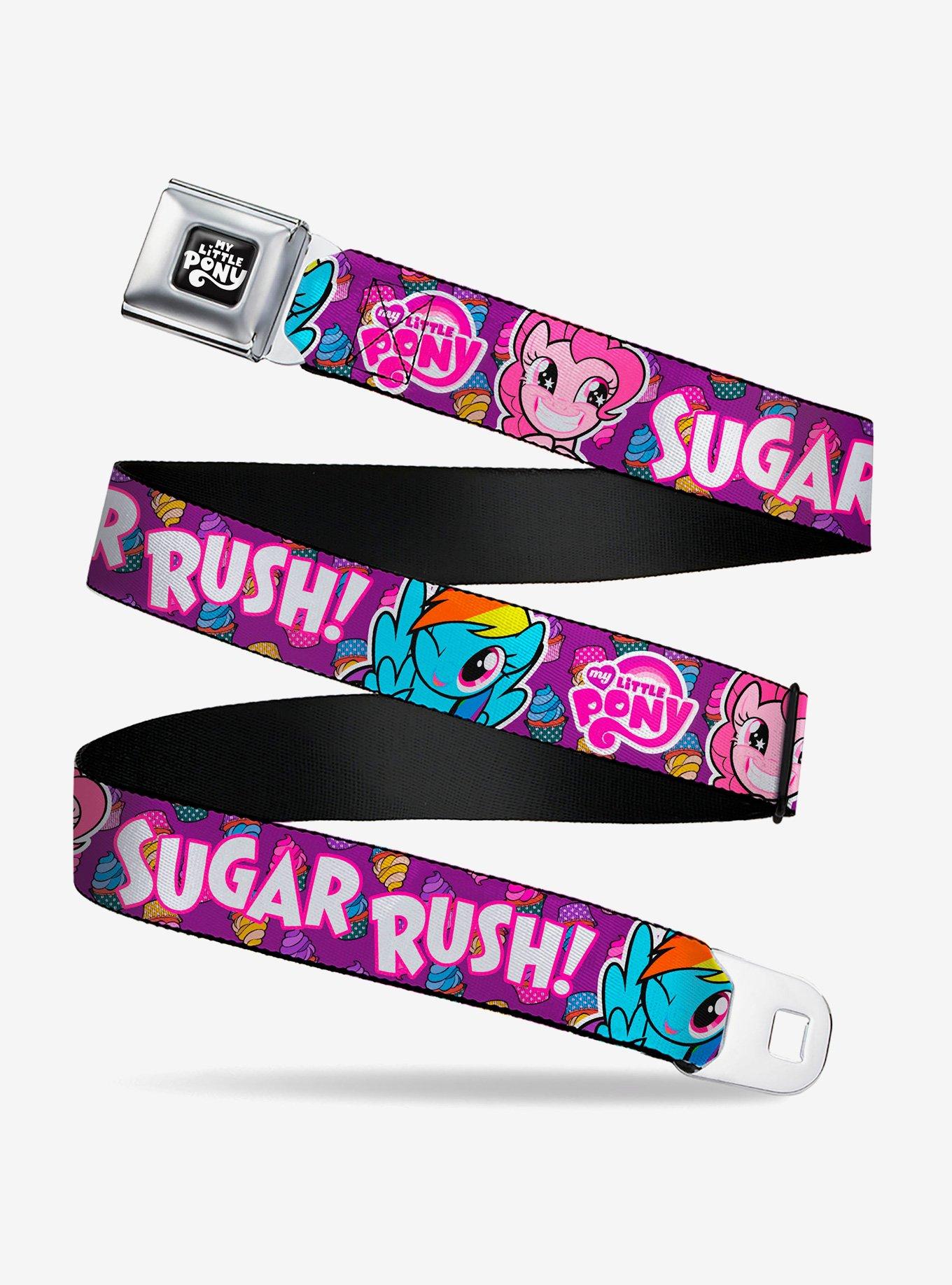 My Little Pony Pinkie Pie and Rainbow Dash Sugar Rush Youth Seatbelt Buckle Belt, , hi-res