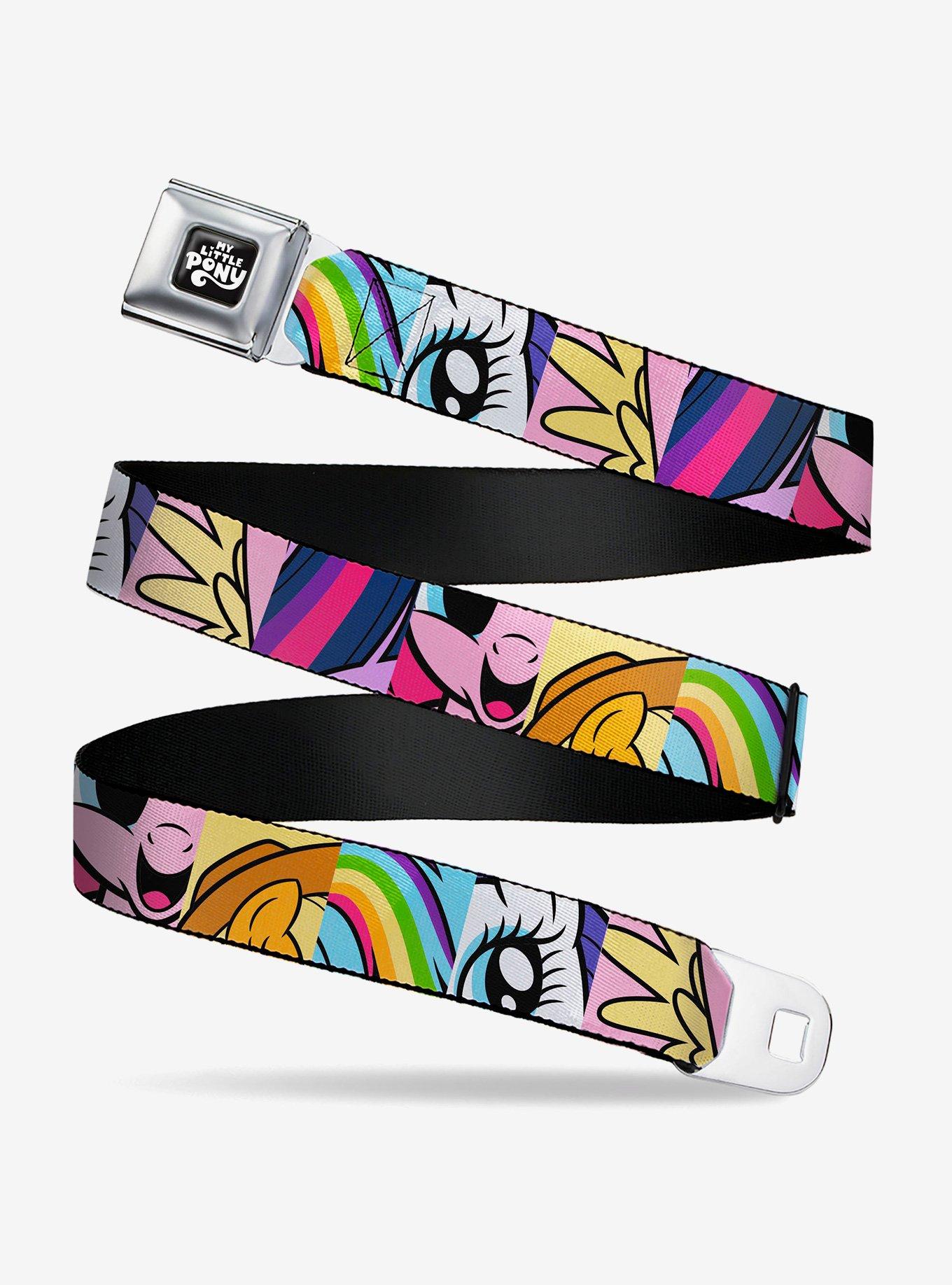 My Little Pony Mane Six Character Close Up Blocks Multi Youth Seatbelt Buckle Belt