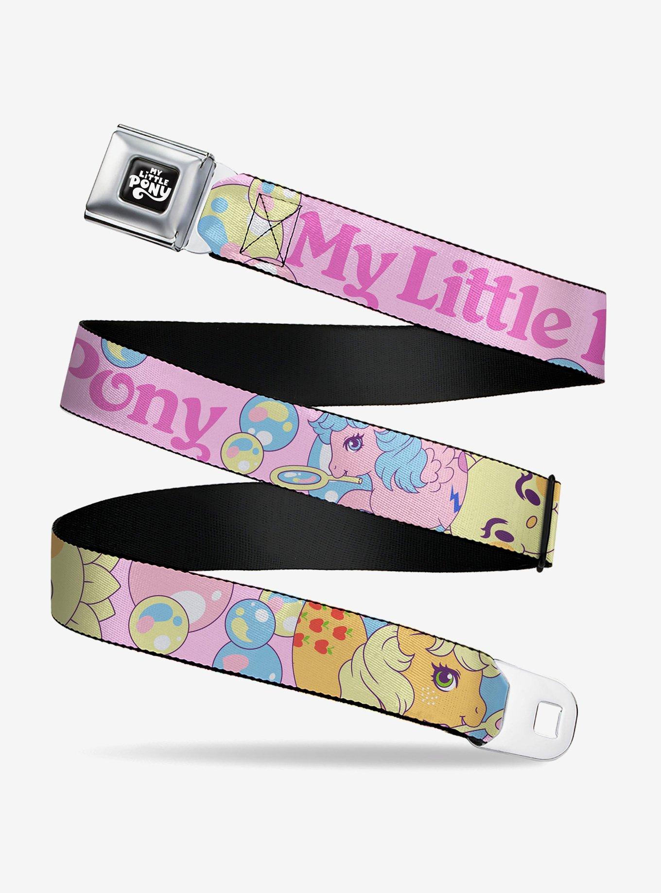My Little Pony Two Pony Sunshine Bubbles and Logo Multi Youth Seatbelt Buckle Belt, , hi-res