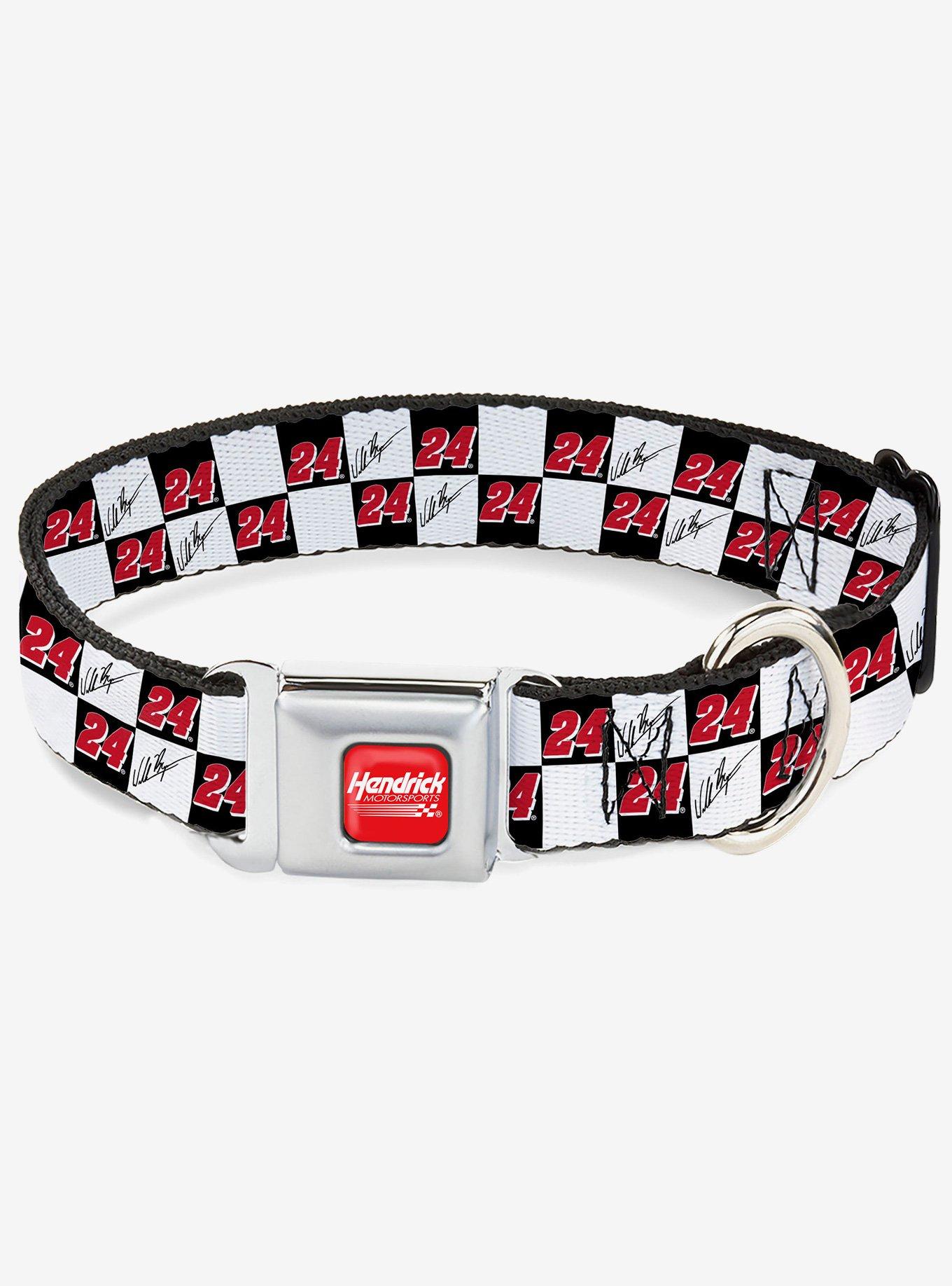 Hendrick Motorsports William Byron Autograph and #24 Checker Logo Seatbelt Buckle Dog Collar, , hi-res