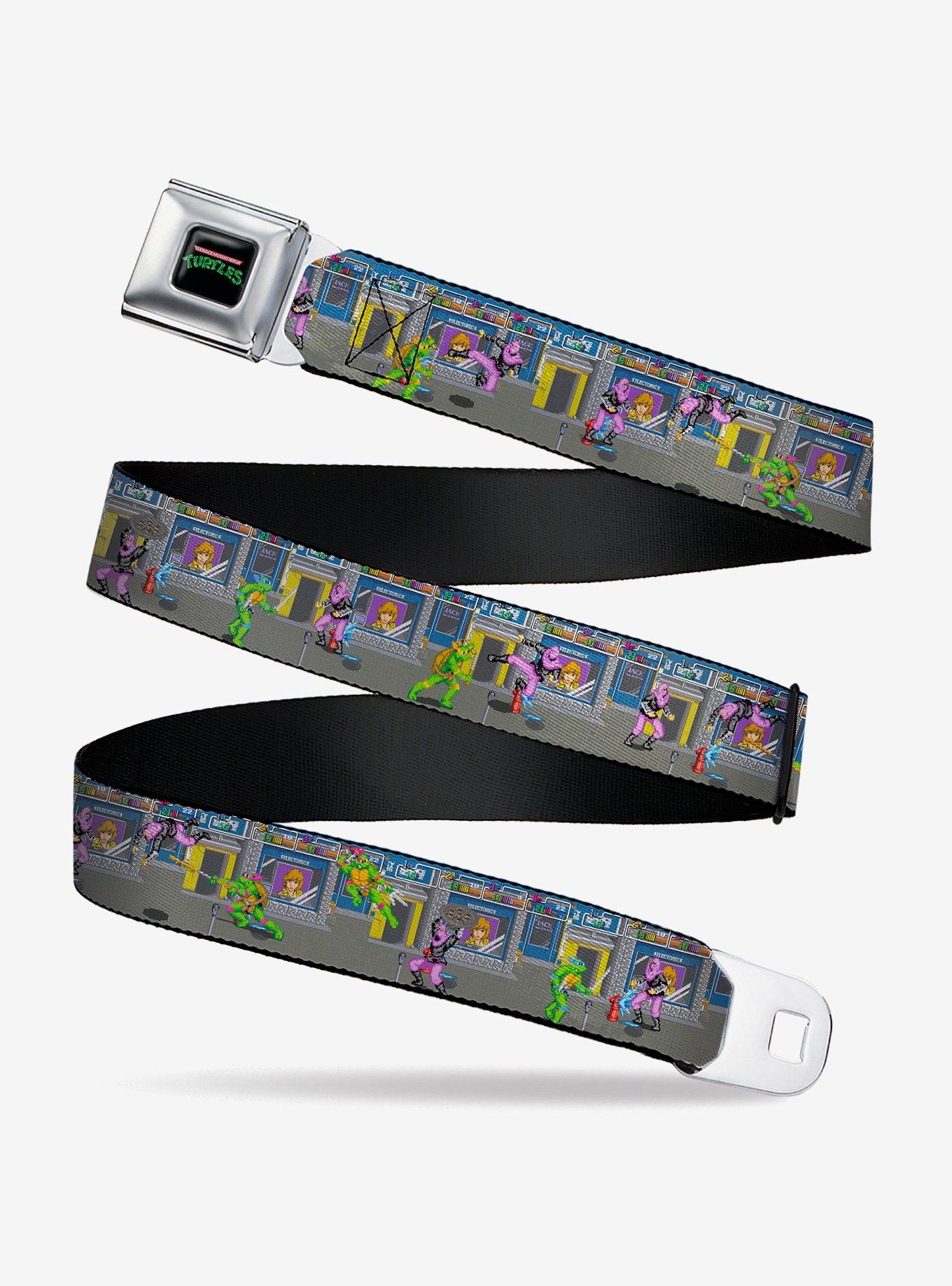 Teenage Mutant Ninja Turtles Battle Foot Soldier Ninja Arcade Scene Youth Seatbelt Buckle Belt