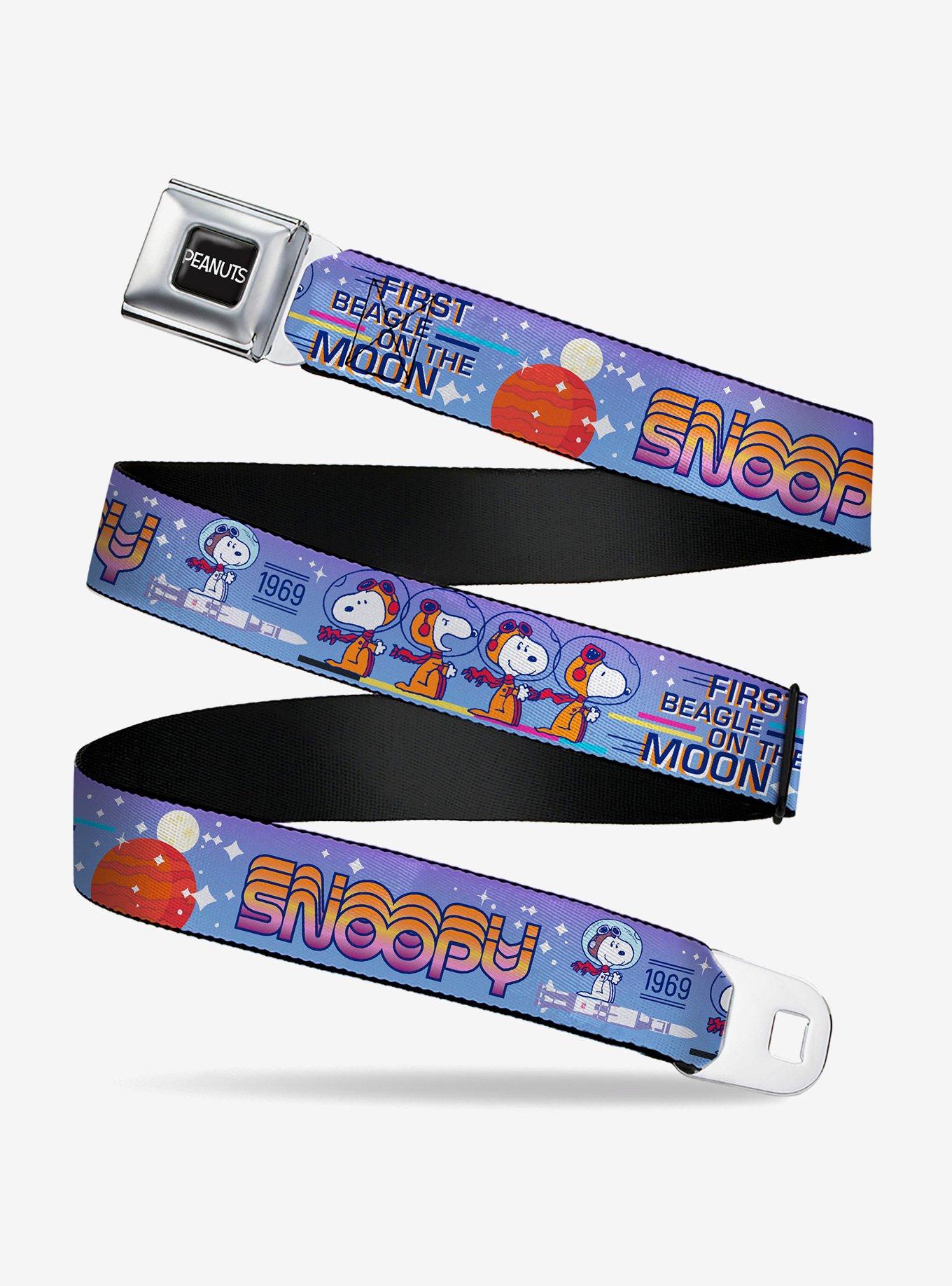 Peanuts Astronaut Snoopy Launch Poses White Multi Youth Seatbelt Buckle Belt, , hi-res