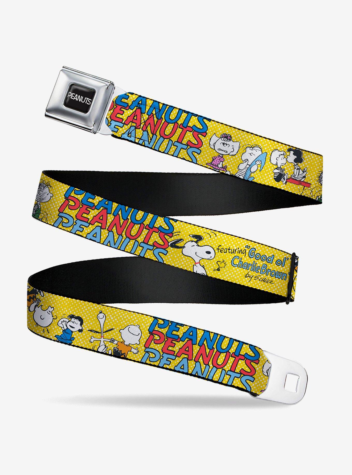 Peanuts Gang Featuring Good Ol Charlie Brown Poses Youth Seatbelt Buckle Belt, , hi-res