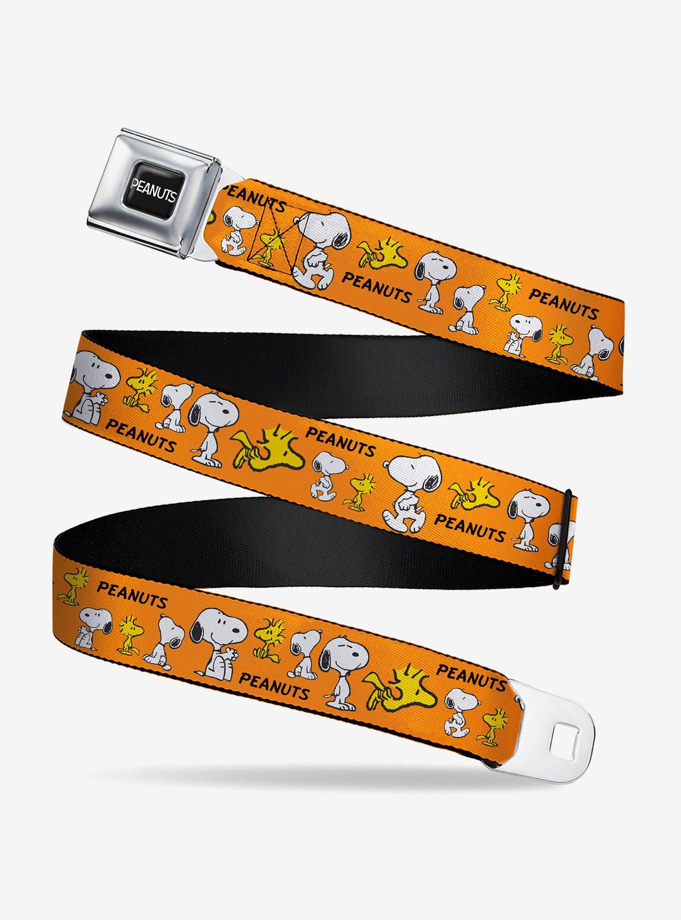 Peanuts Snoopy and Woodstock Poses Collage Youth Seatbelt Buckle Belt
