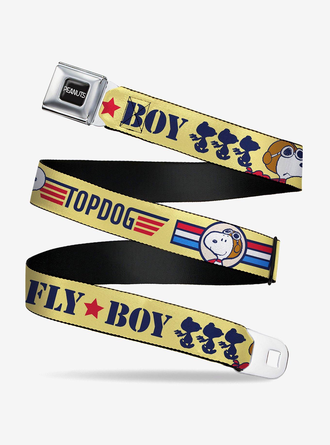 Peanuts Snoopy Fly Boy Top Dog Flying Ace Youth Seatbelt Buckle Belt