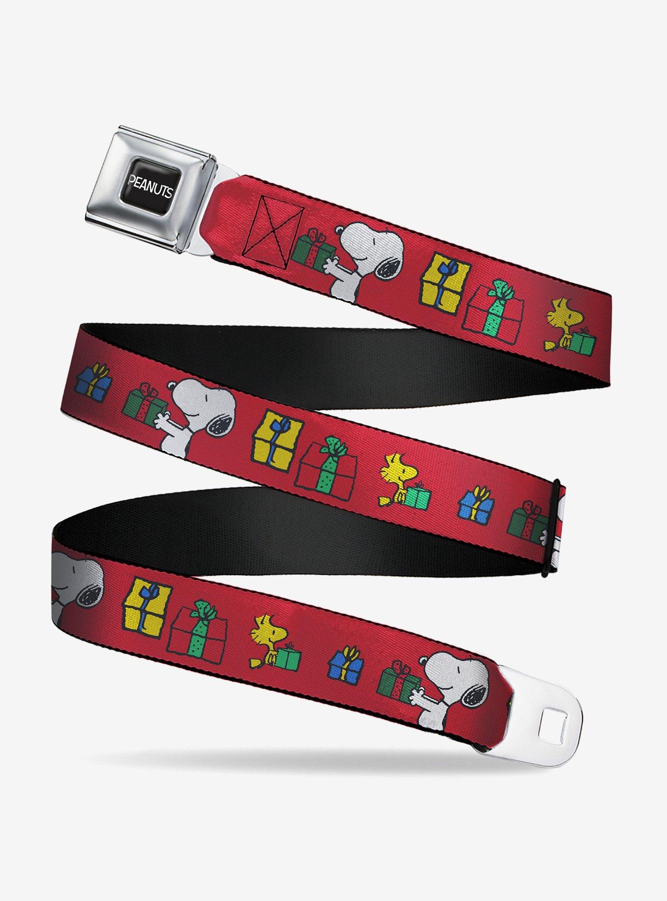 Peanuts and Woodstock Holiday Gift Exchange Pose Youth Seatbelt Buckle Belt, , hi-res