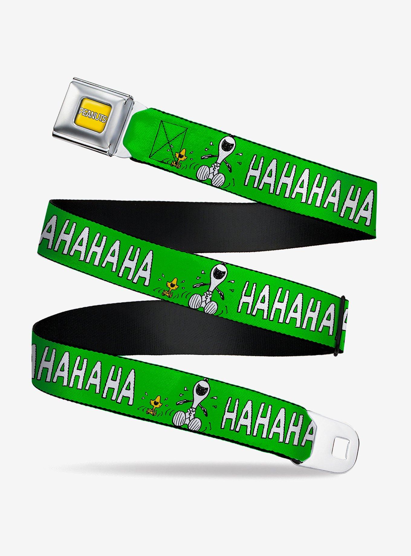 Peanuts Snoopy and Woodstock Laughing HaHa Pose Youth Seatbelt Buckle Belt, , hi-res