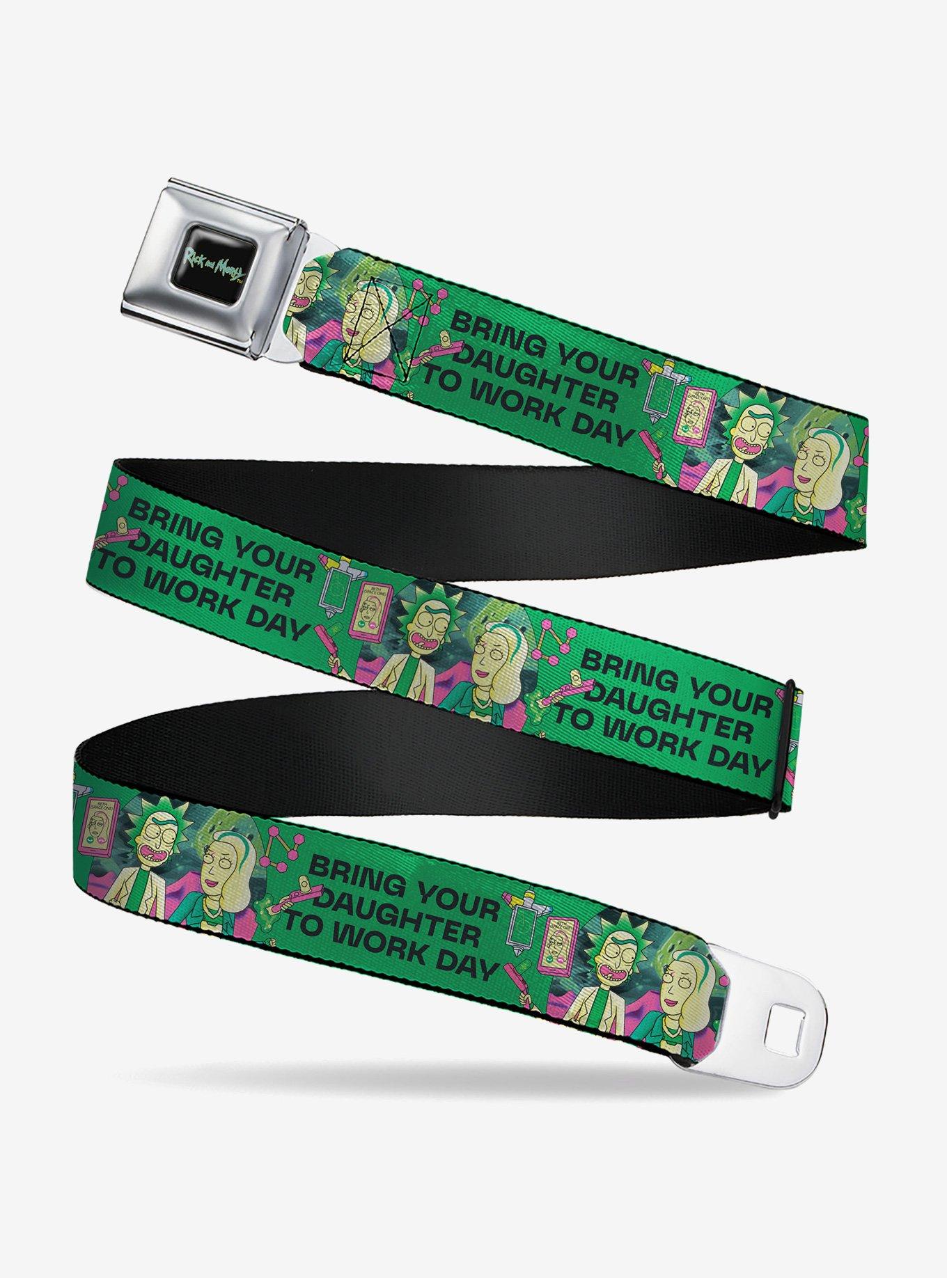 Rick and Morty Rick with Beth Bring Your Daughter to Work Day Youth Seatbelt Buckle Belt, , hi-res