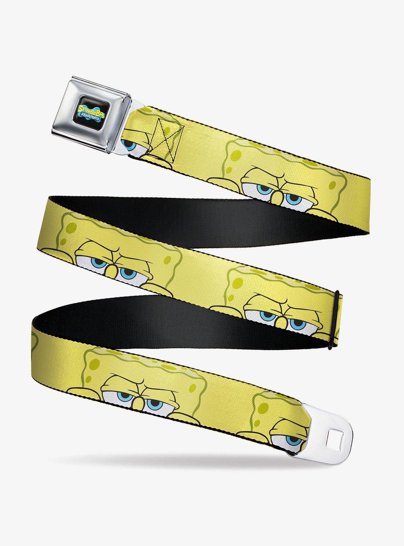 SpongeBob SquarePants Close Up Face Youth Seatbelt Buckle Belt, , hi-res