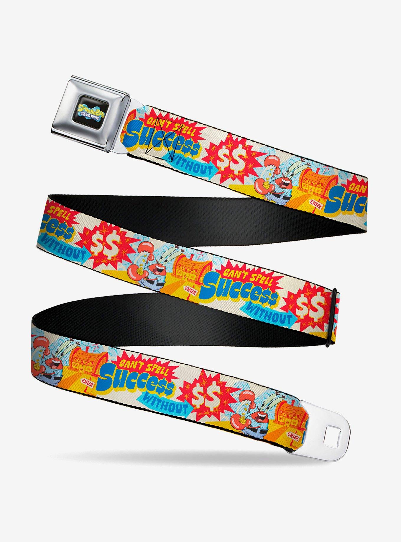SpongeBob SquarePants Mr Krab Krusty Krab Succce$$ Collage Multi Youth Seatbelt Buckle Belt, , hi-res