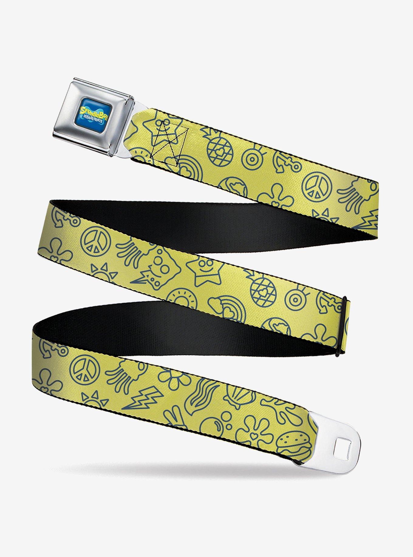 SpongeBob SquarePants and Friends Line Art Collage Youth Seatbelt Buckle Belt