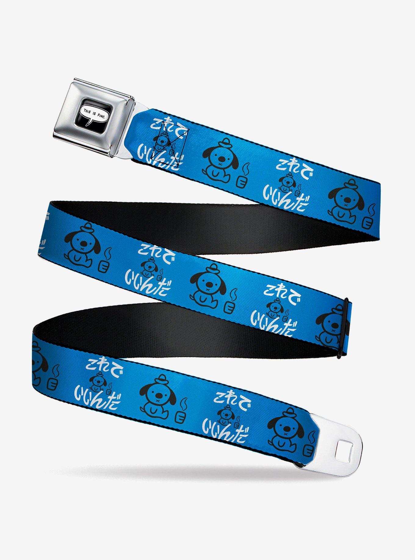 This Is Fine Japanese Question Hound Flame Youth Seatbelt Buckle Belt, , hi-res view 1