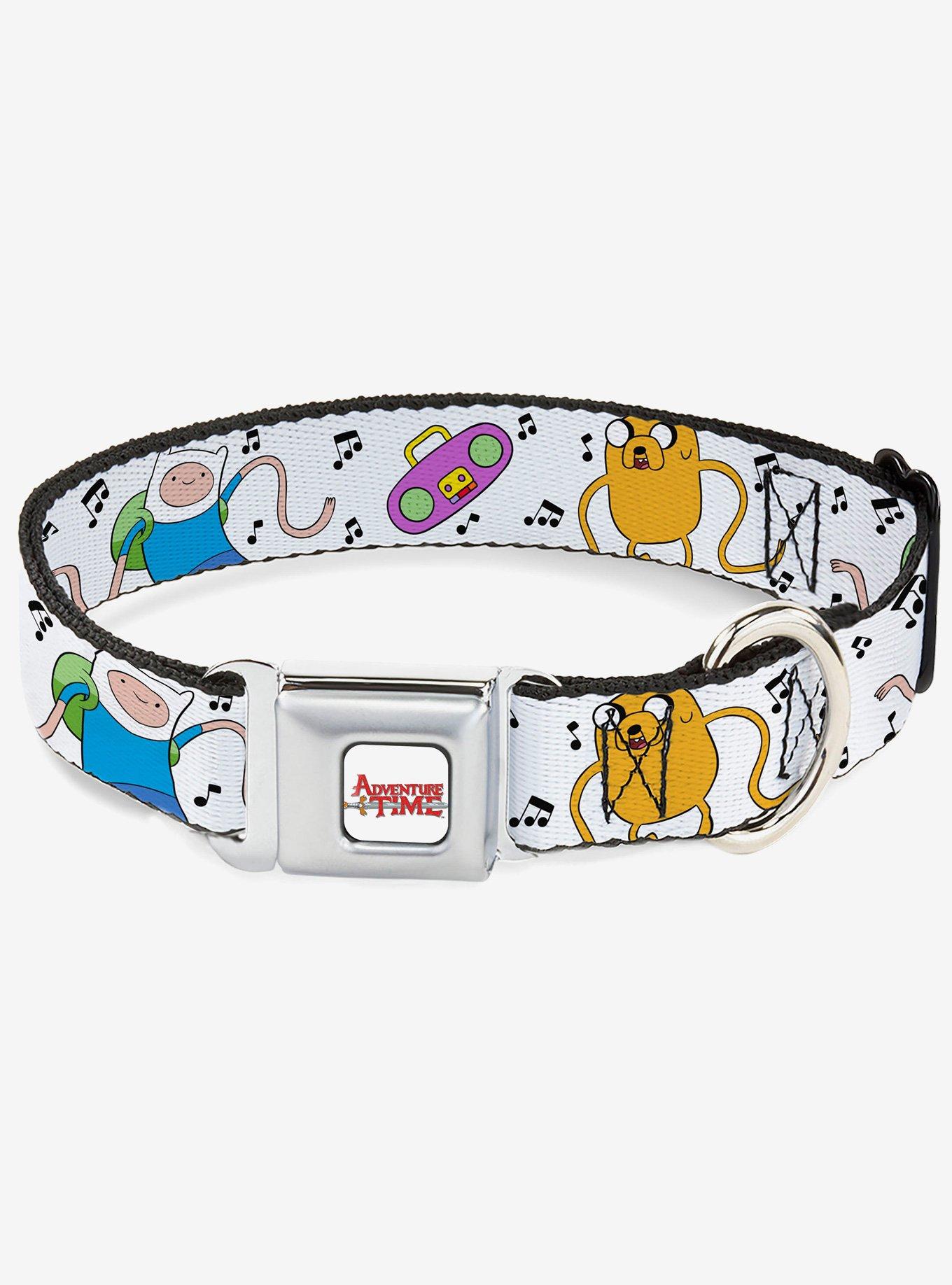 Adventure Time Finn and Jake Long Arms Dancing Pose Seatbelt Buckle Dog Collar, , hi-res