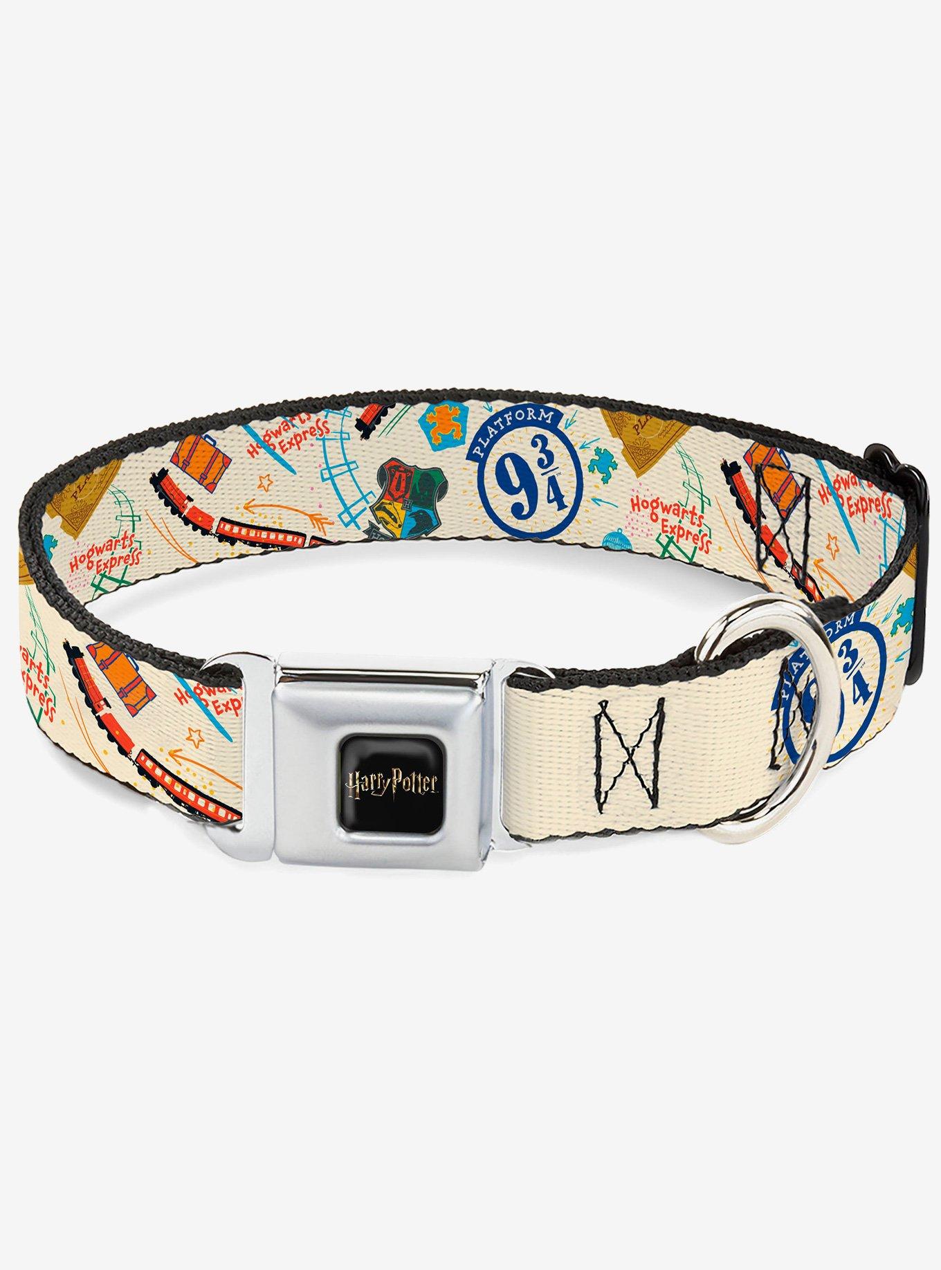 Harry Potter Hogwarts Express Icons Collage Multi Seatbelt Buckle Dog Collar, , hi-res