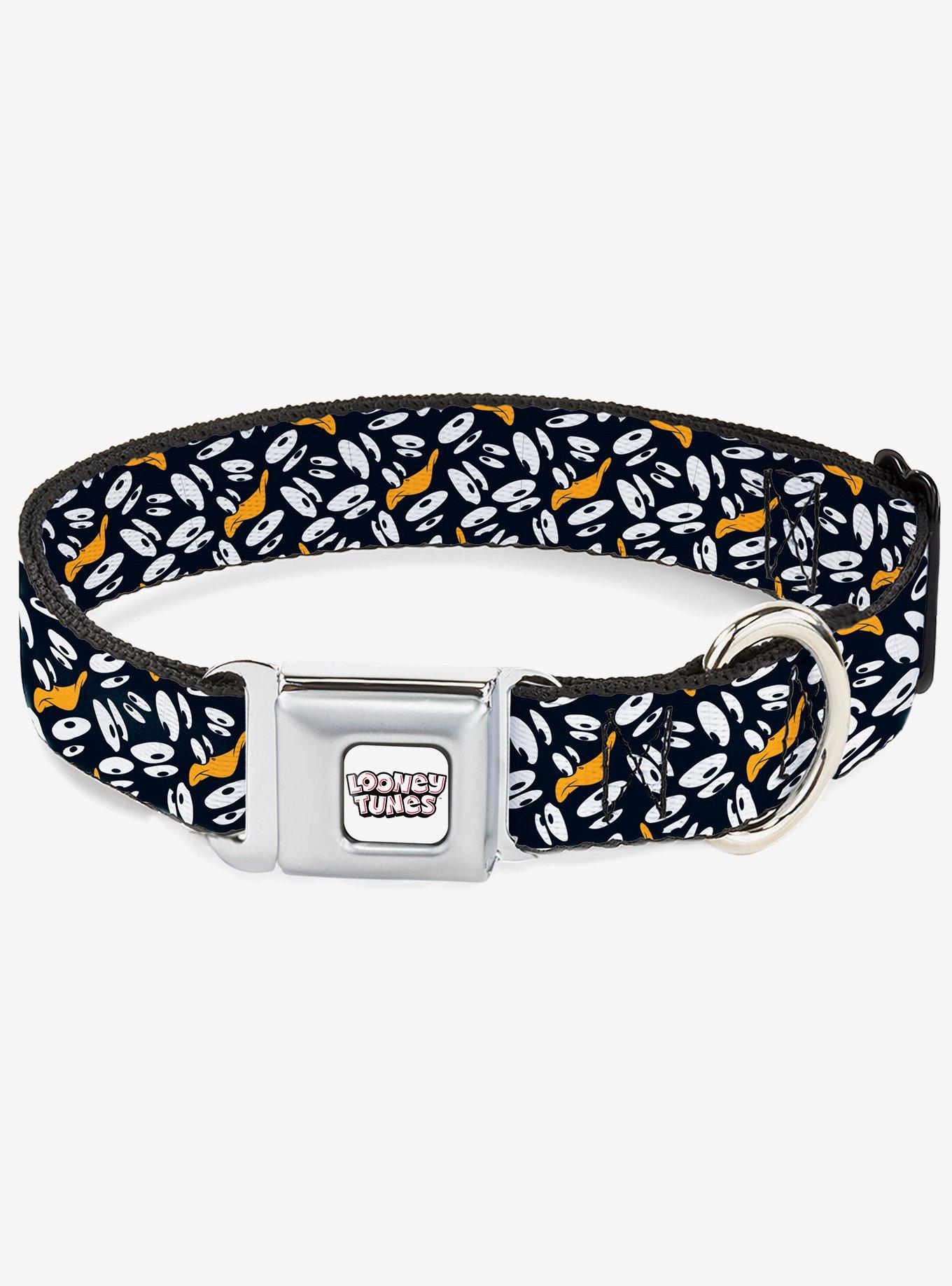 Looney Tunes Daffy Duck Expression and Eyes Scattered Seatbelt Buckle Dog Collar, , hi-res