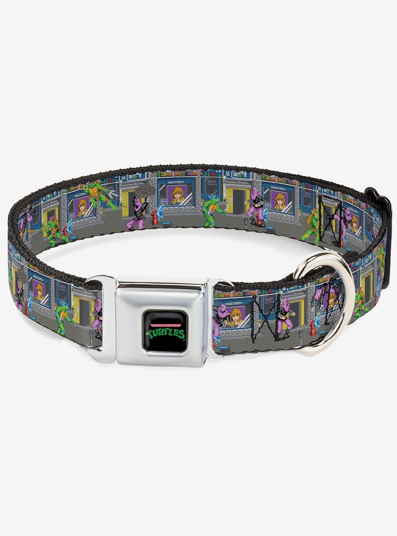 Teenage Mutant Ninja Turtles Battle Purple Foot Soldier Video Game Scene Seatbelt Buckle Dog Collar