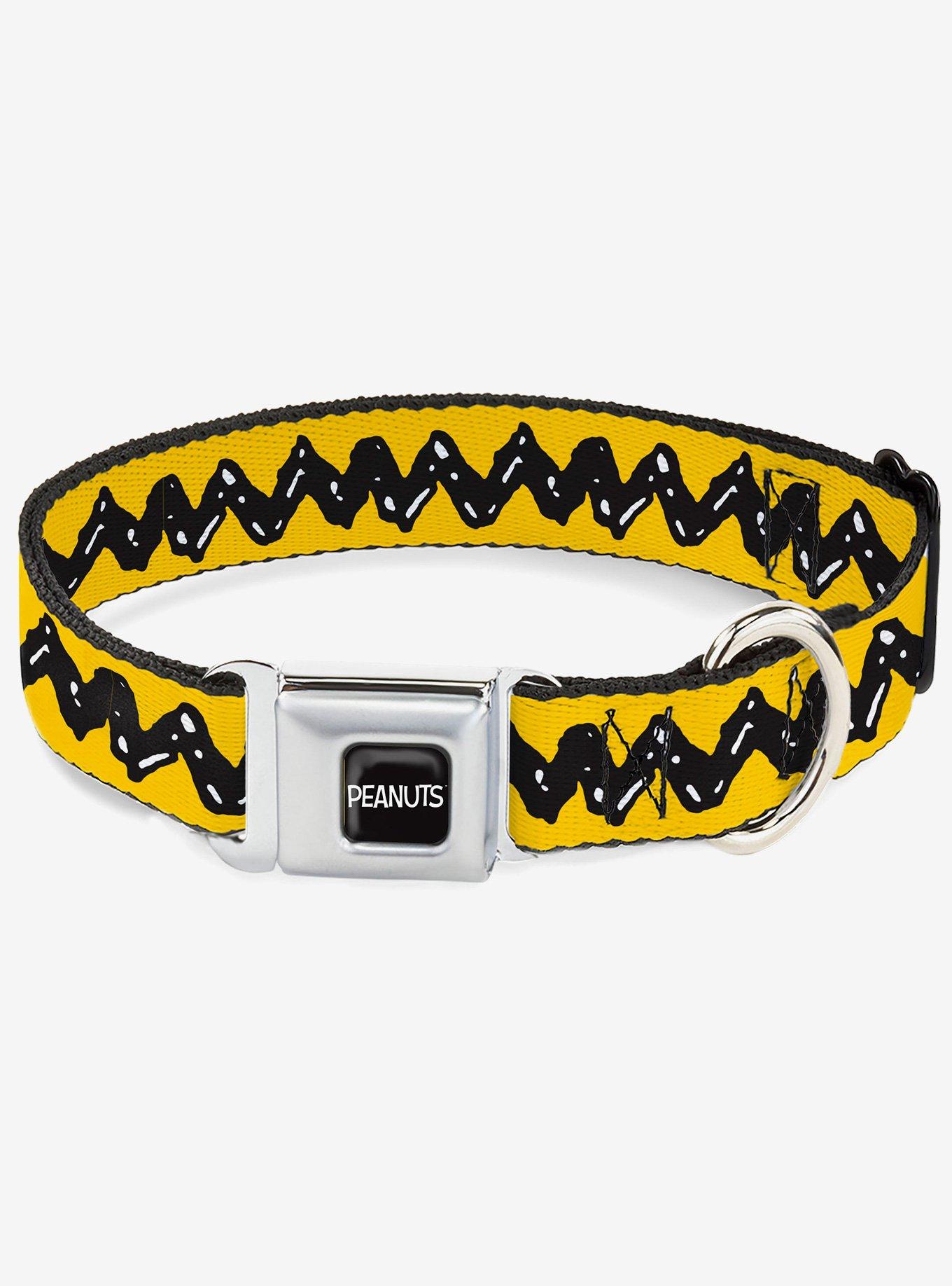 Peanuts 75th Charlie Brown Zig Zag Stripe Seatbelt Buckle Dog Collar