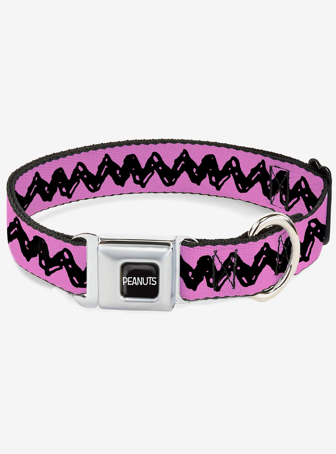 Peanuts Charlie Brown Zig Zag Stripe Seatbelt Buckle Dog Collar, , hi-res
