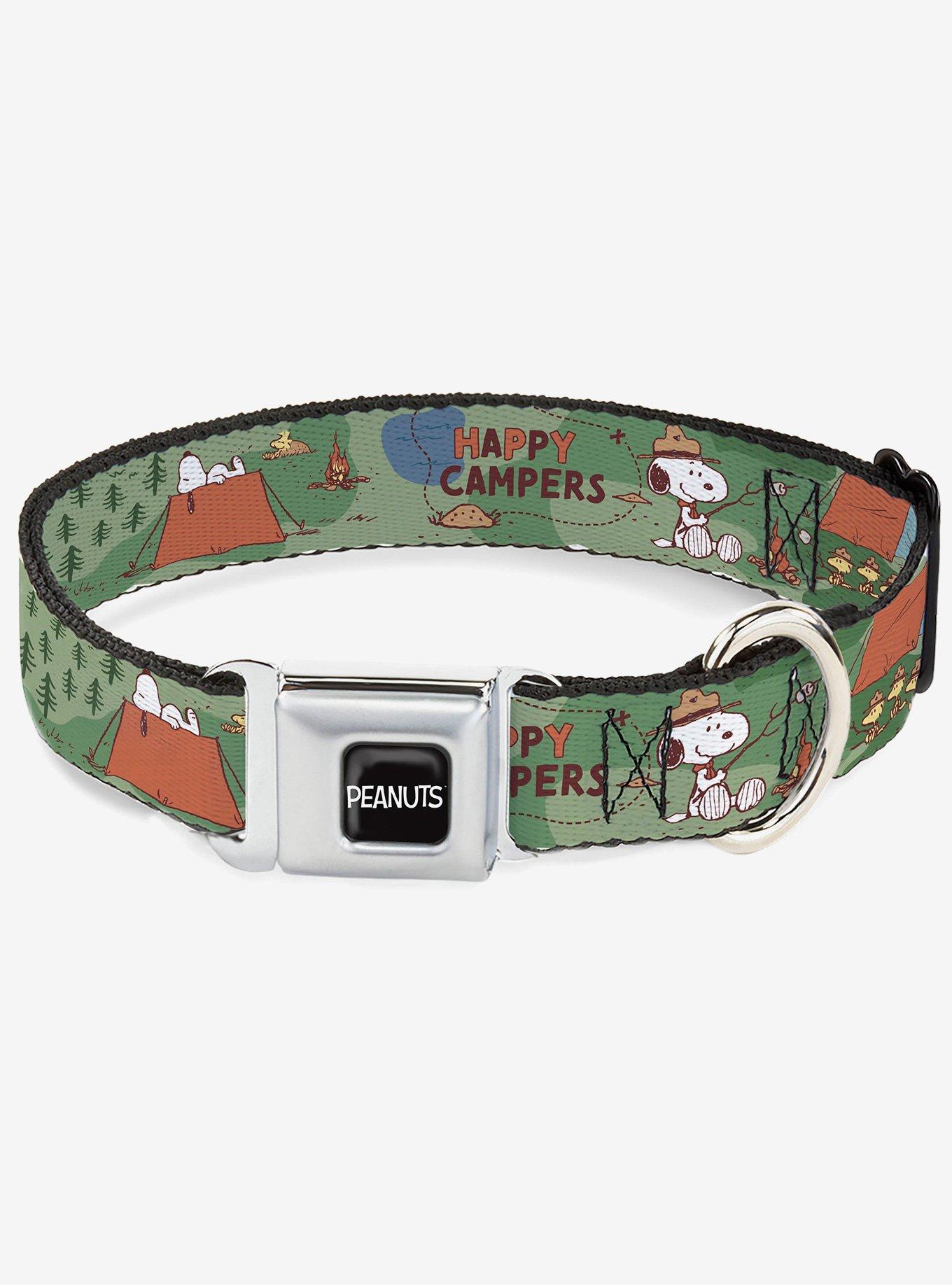 Peanuts Happy Camper Beagle Scouts Scenes Seatbelt Buckle Dog Collar, , hi-res