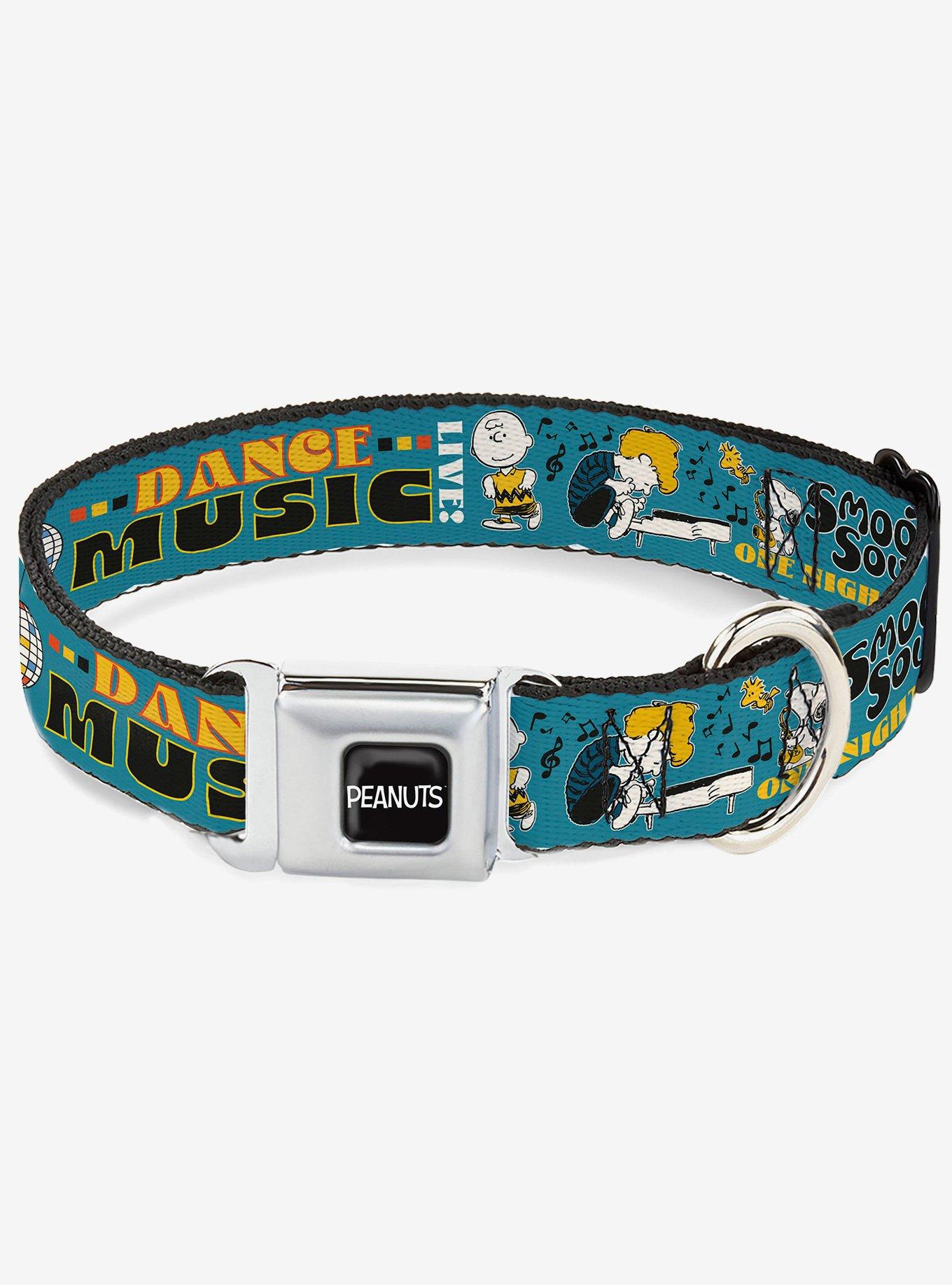 Peanuts Gang Dance Music Poses and Quotes Multi Seatbelt Buckle Dog Collar, , hi-res