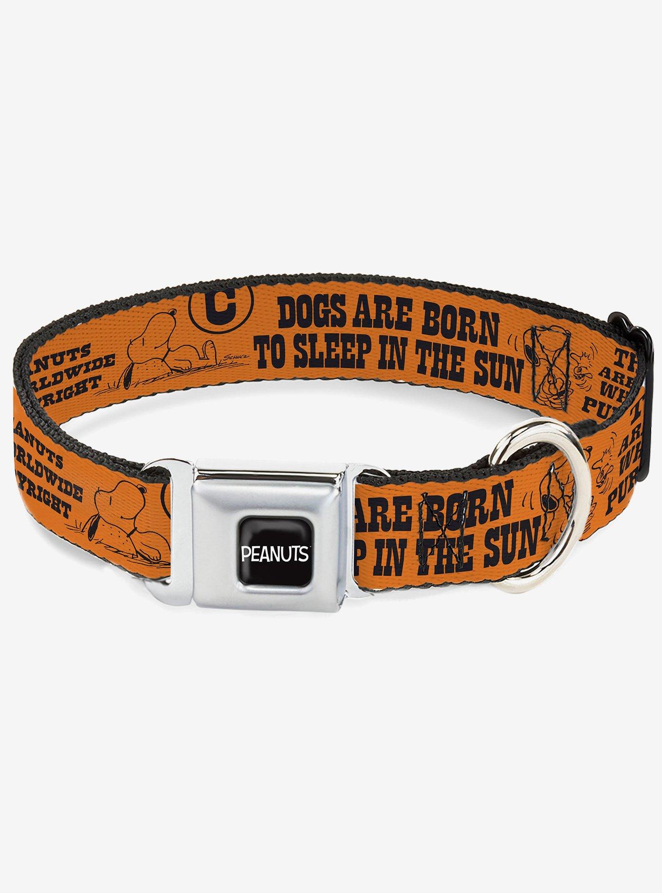 Peanuts Snoopy Poses and Quotes Collage Seatbelt Buckle Dog Collar