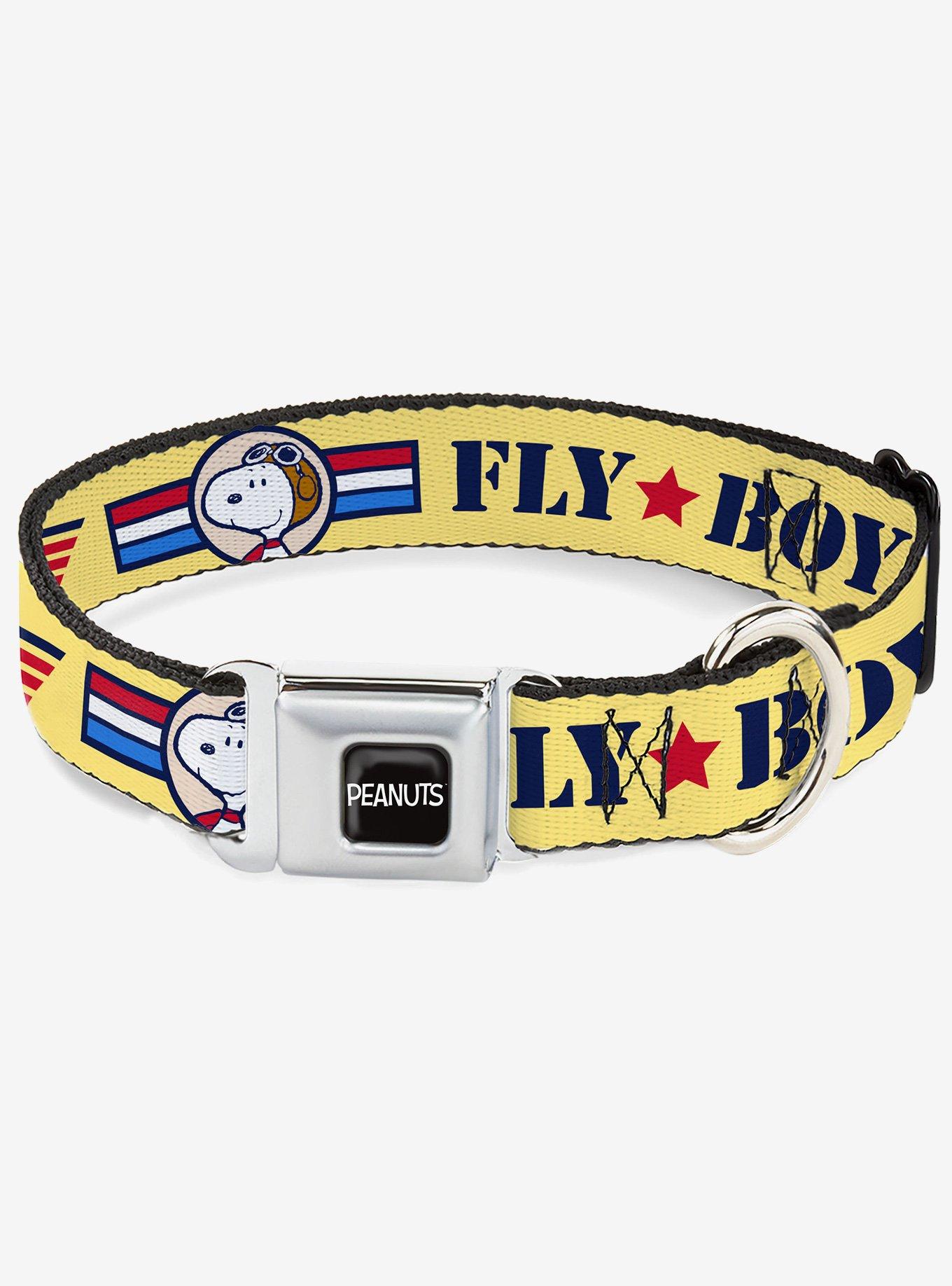 Peanuts Snoopy Fly Boy Top Dog Flying Ace Seatbelt Buckle Dog Collar, , hi-res