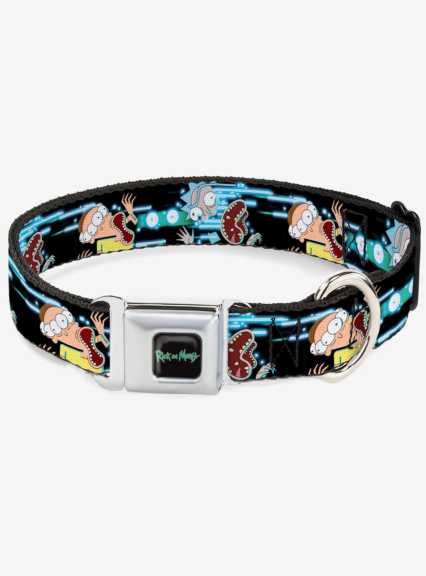 Rick and Morty Face Glitch Poses Seatbelt Buckle Dog Collar, , hi-res