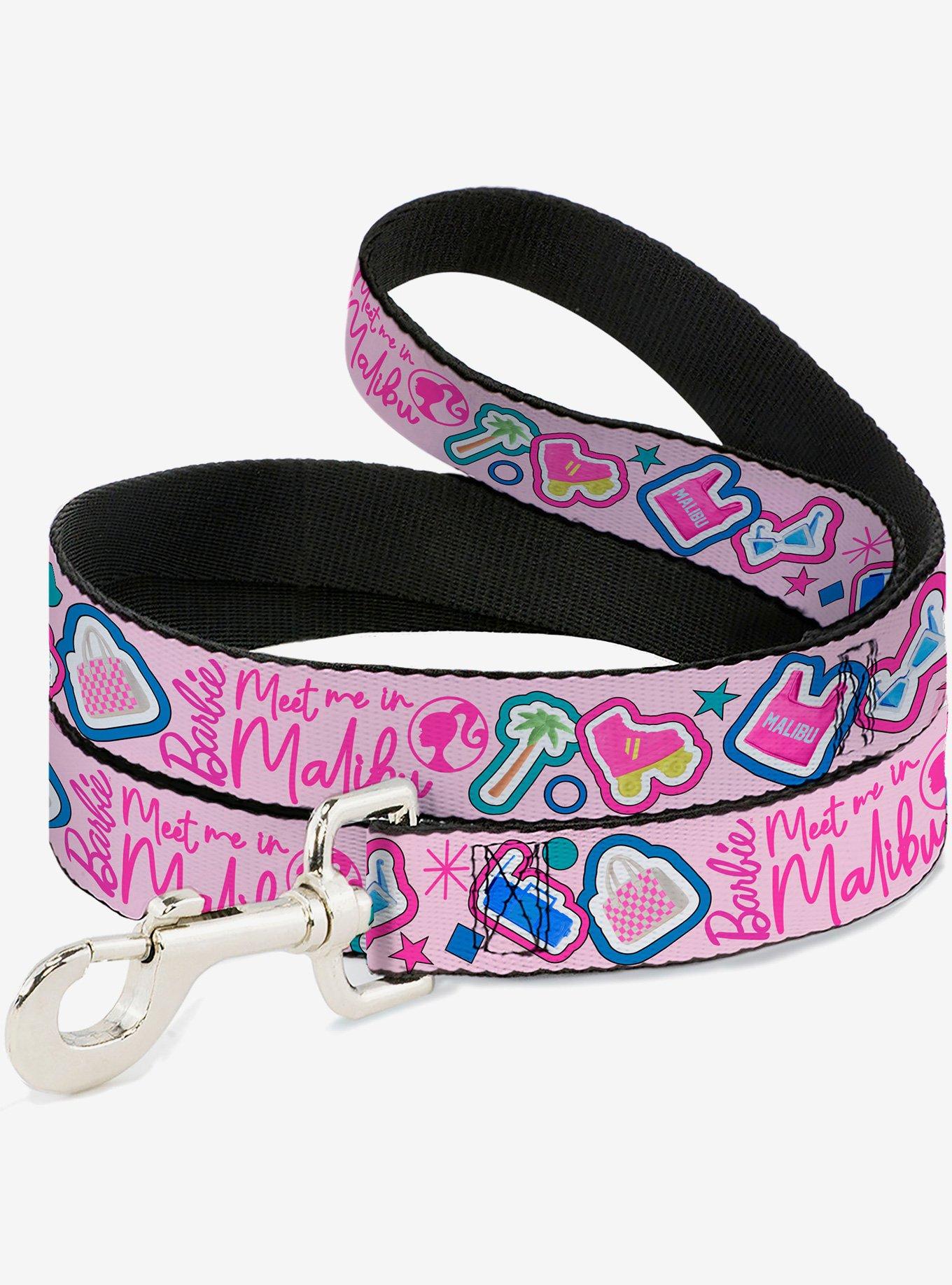 Barbie Meet Me Malibu Icons Collage Pink Multi Dog Leash