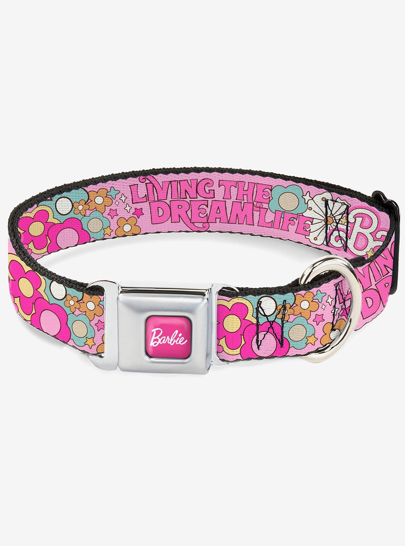Barbie Living the Dream Life Icons Collage Seatbelt Buckle Dog Collar, , hi-res